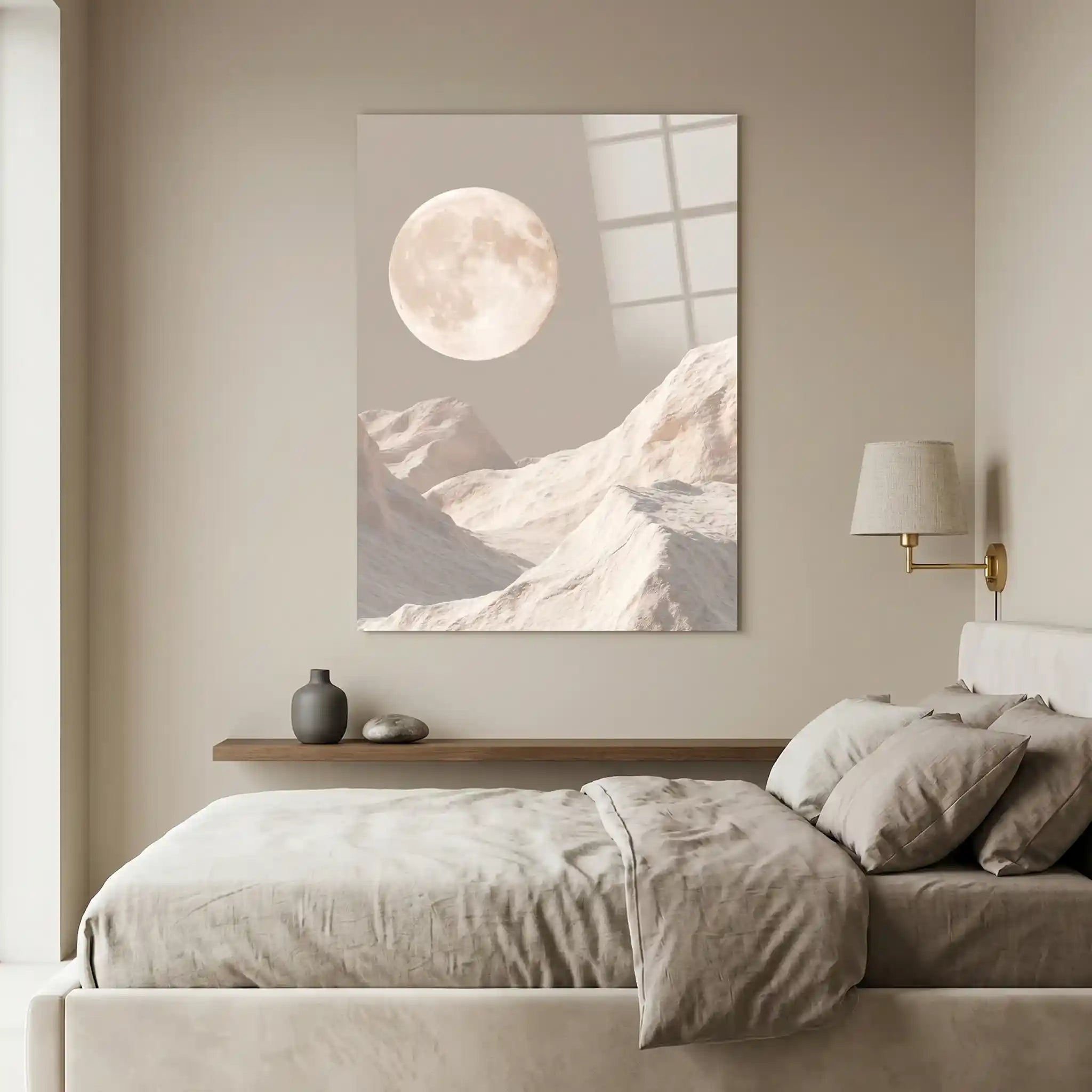 Cuadro Póster Luna Llena | Paisaje Lunar Minimalista