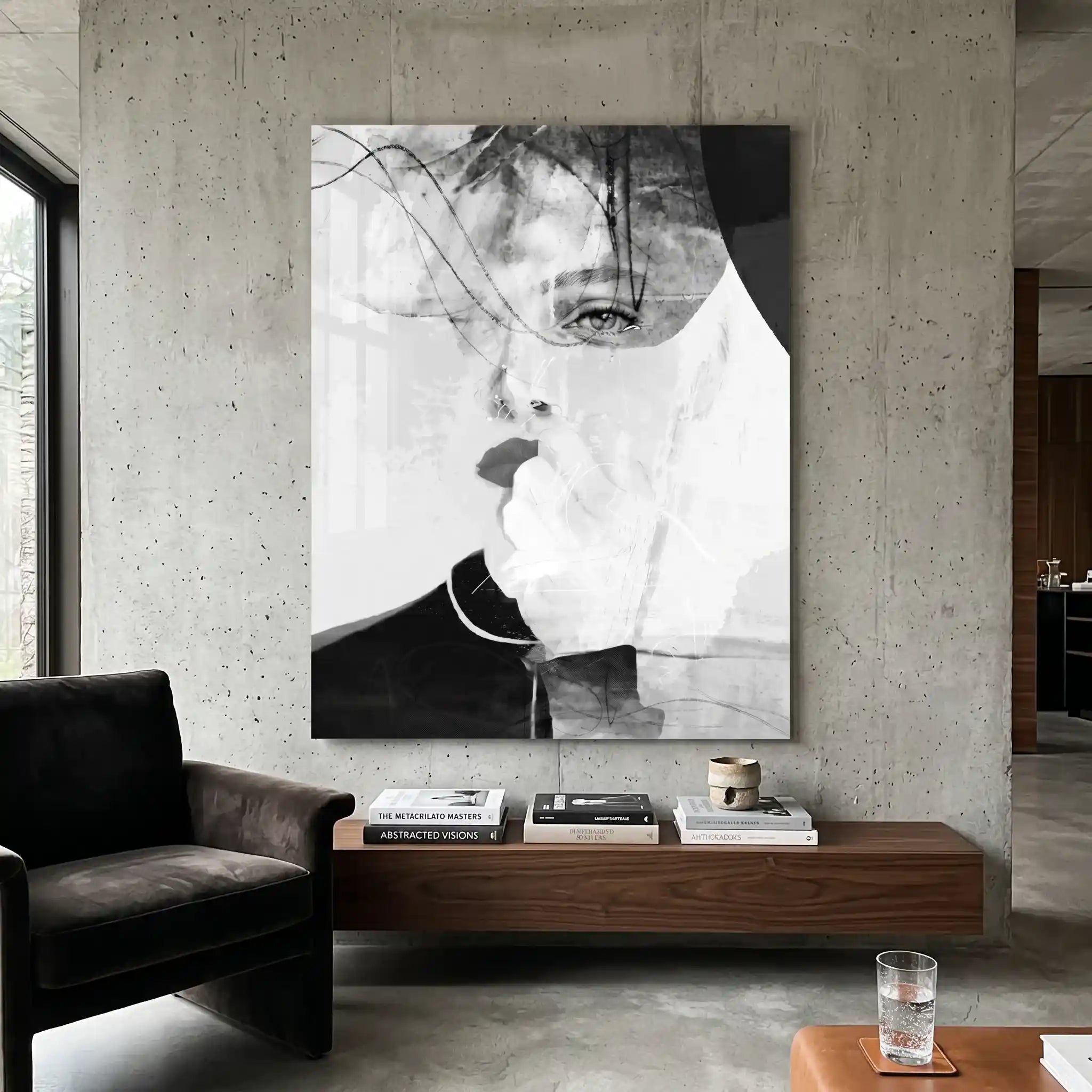 Cuadro Póster Retrato Abstracto Blanco y Negro | Decoración Moderna