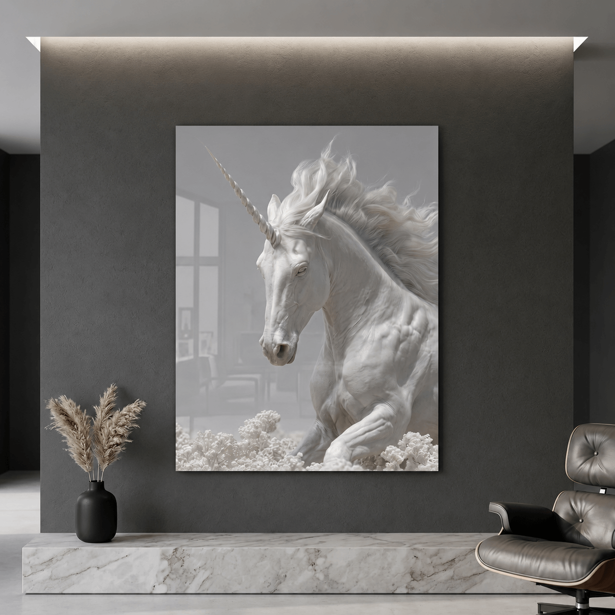 Cuadro Póster Unicornio Blanco | Decoración de Fantasía