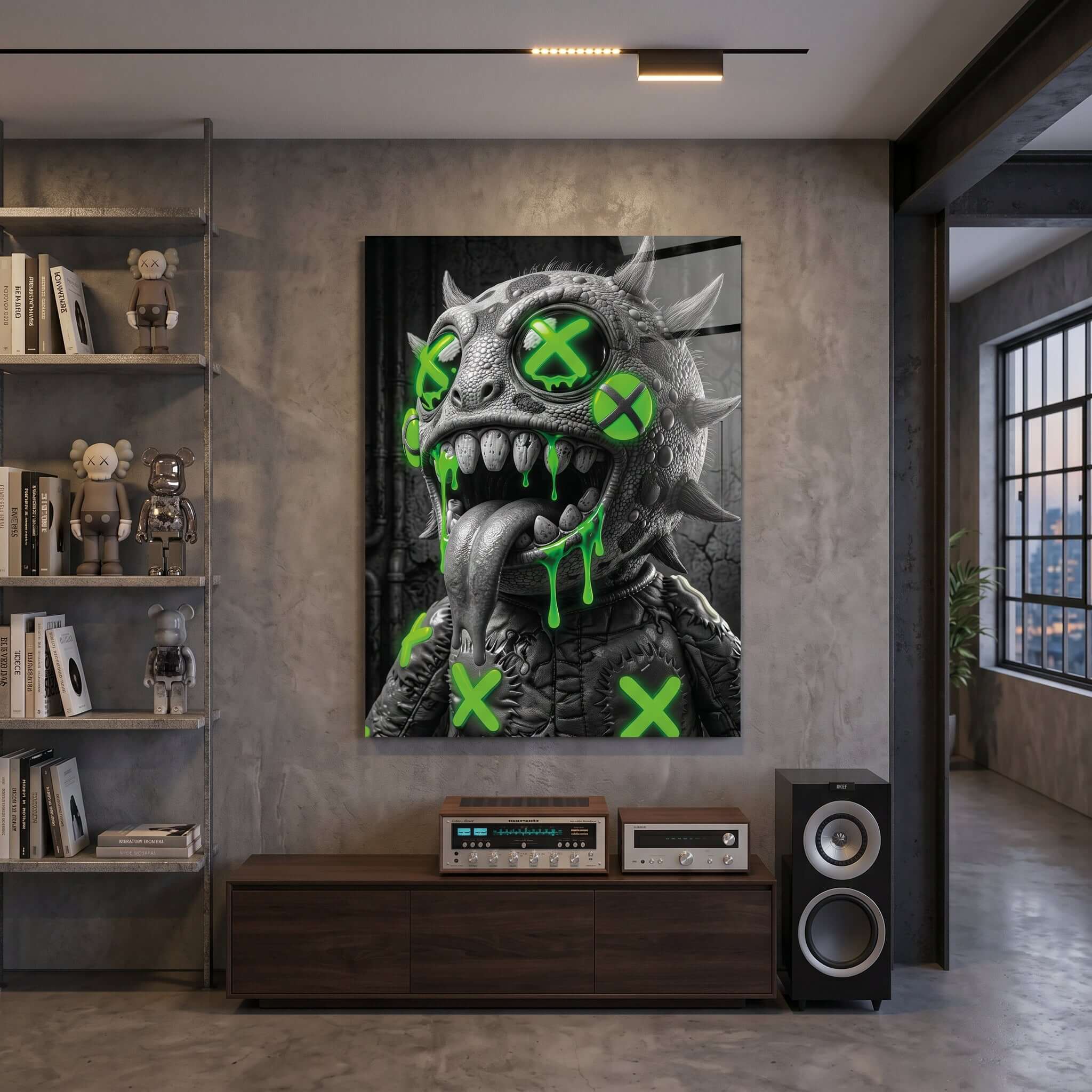 Cuadro Póster Monstruo Urbano | Decoración Oscura Neón