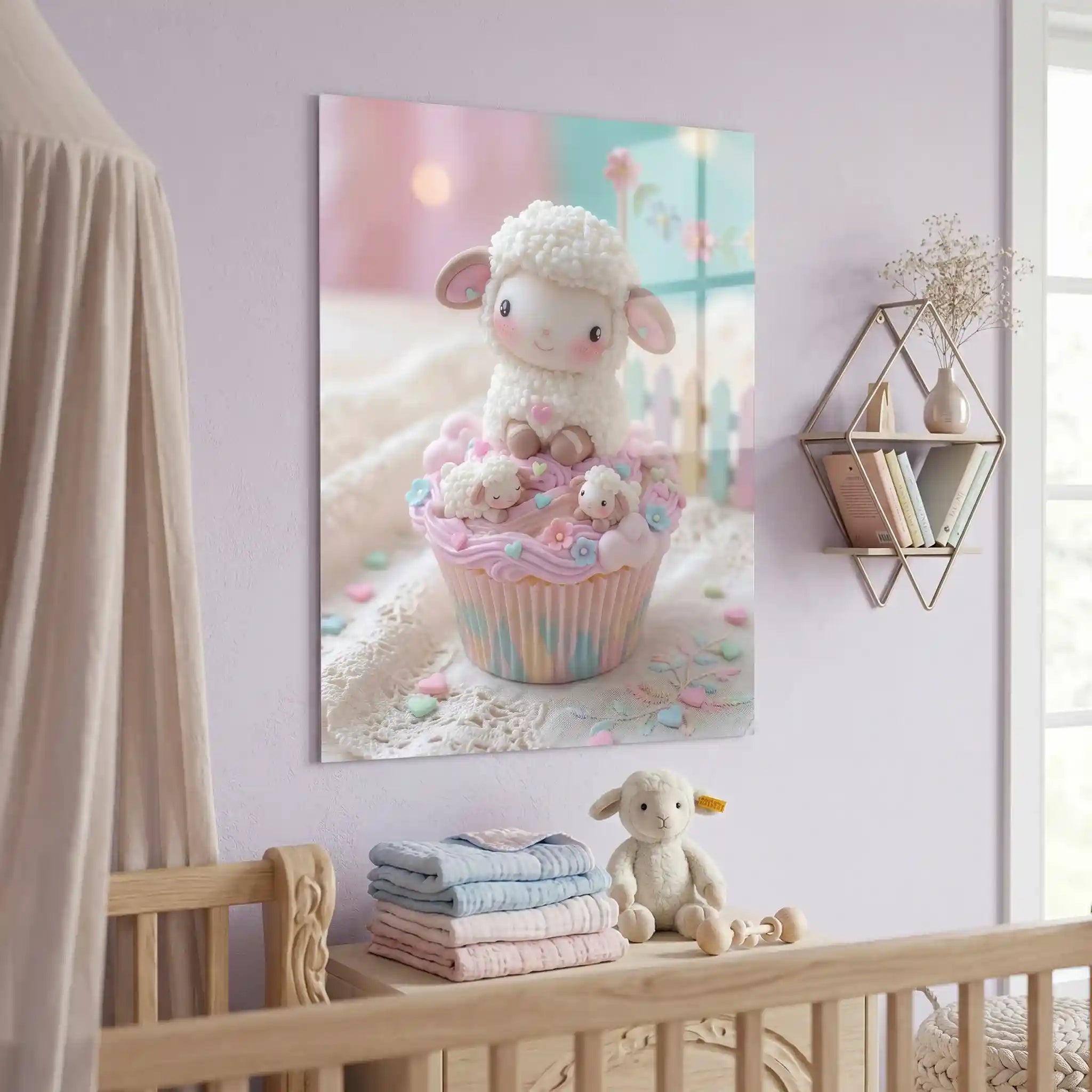 Cuadro Ovejita Dulce | Cupcake Pastel