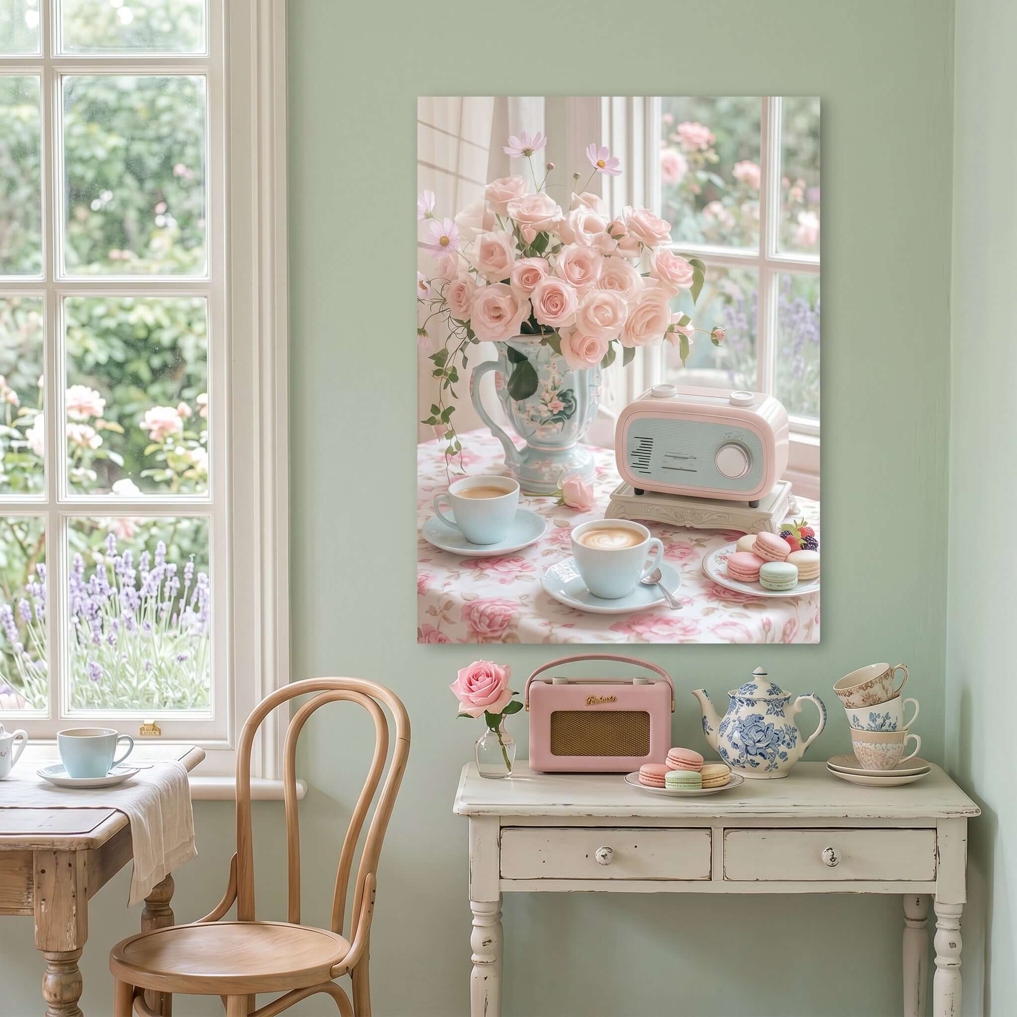 Cuadro Póster Mañana de Rosas | Decoración Floral Pastel