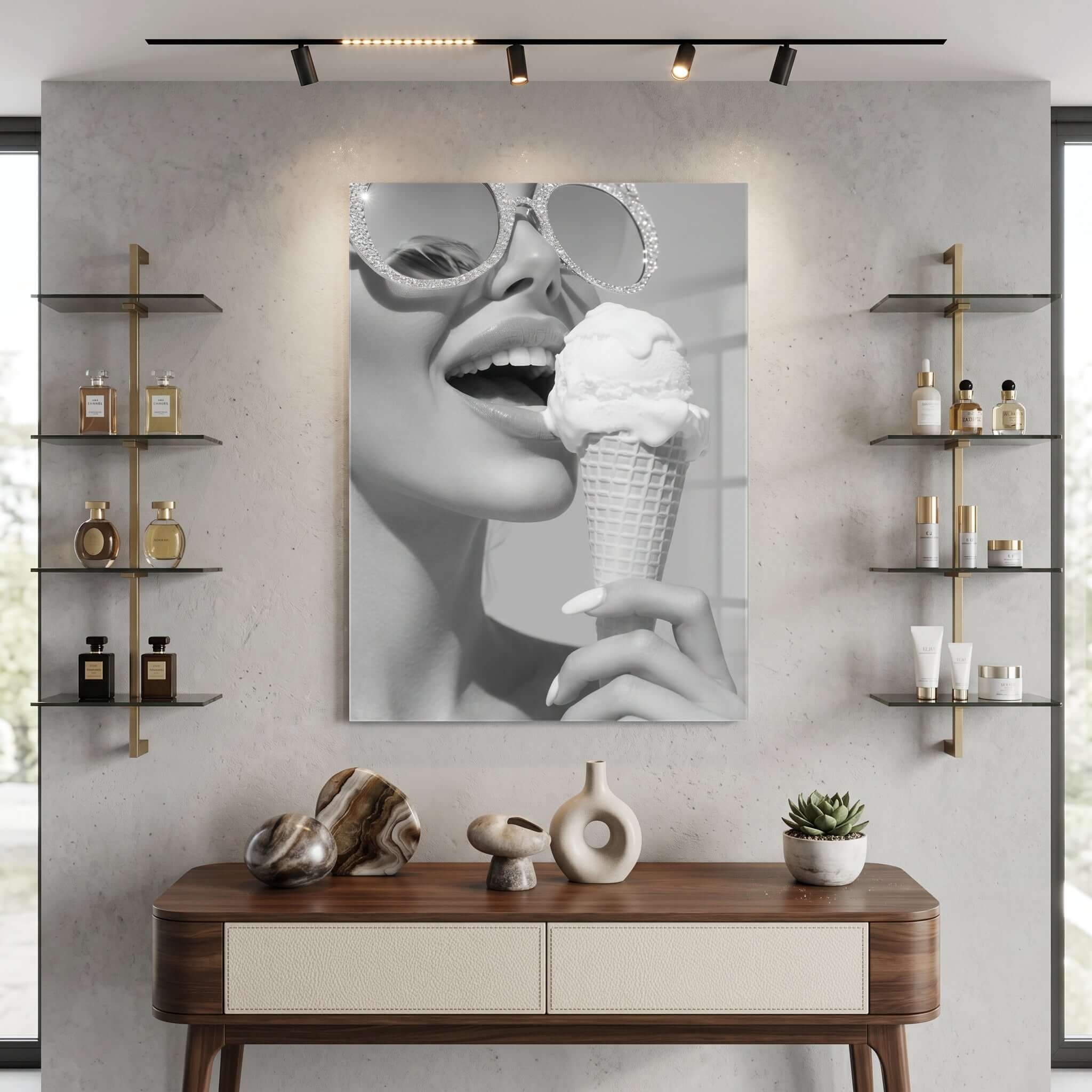 Cuadro Póster Mujer con Helado | Decoración Moderna