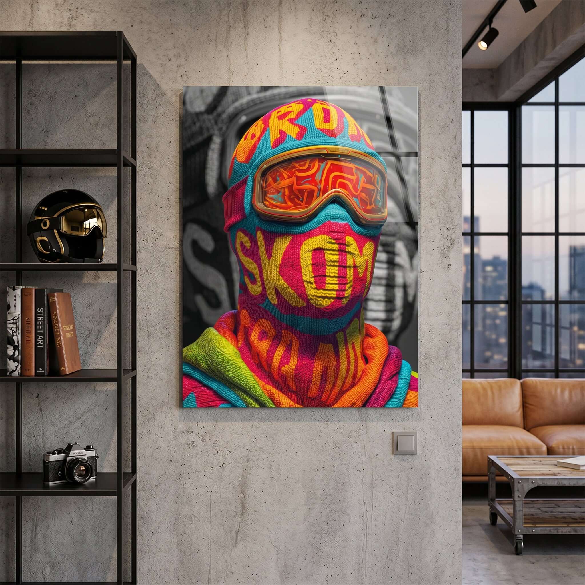 Cuadro Póster Ski Mask | Decoración Urbana Multicolor
