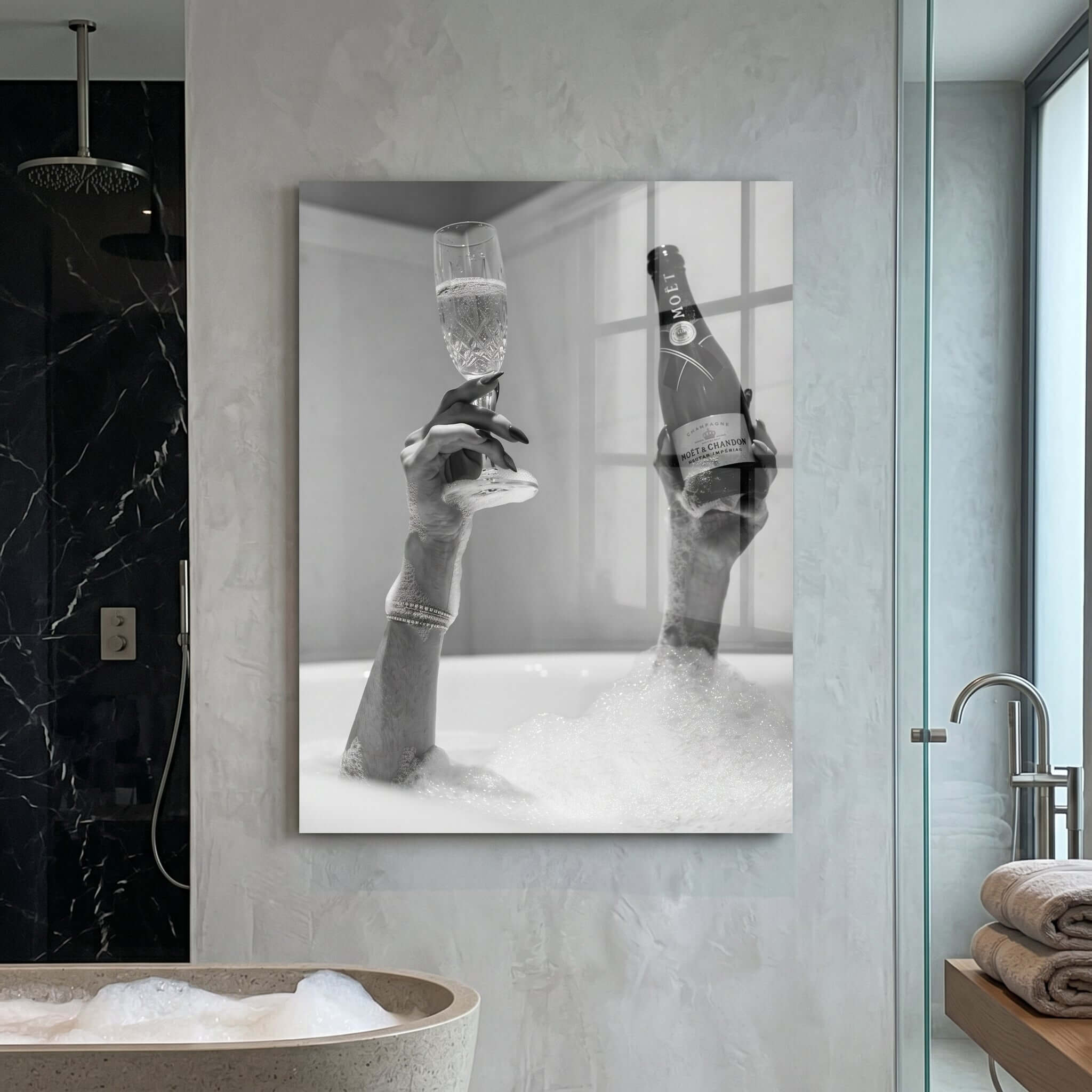 Cuadro Póster Champaña en Bañera | Decoración Elegante