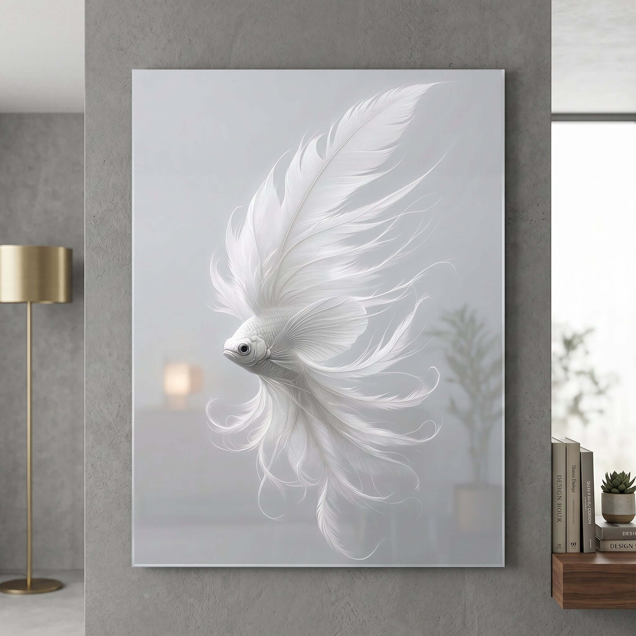 Cuadro Póster Pez Blanco | Decoración Minimalista
