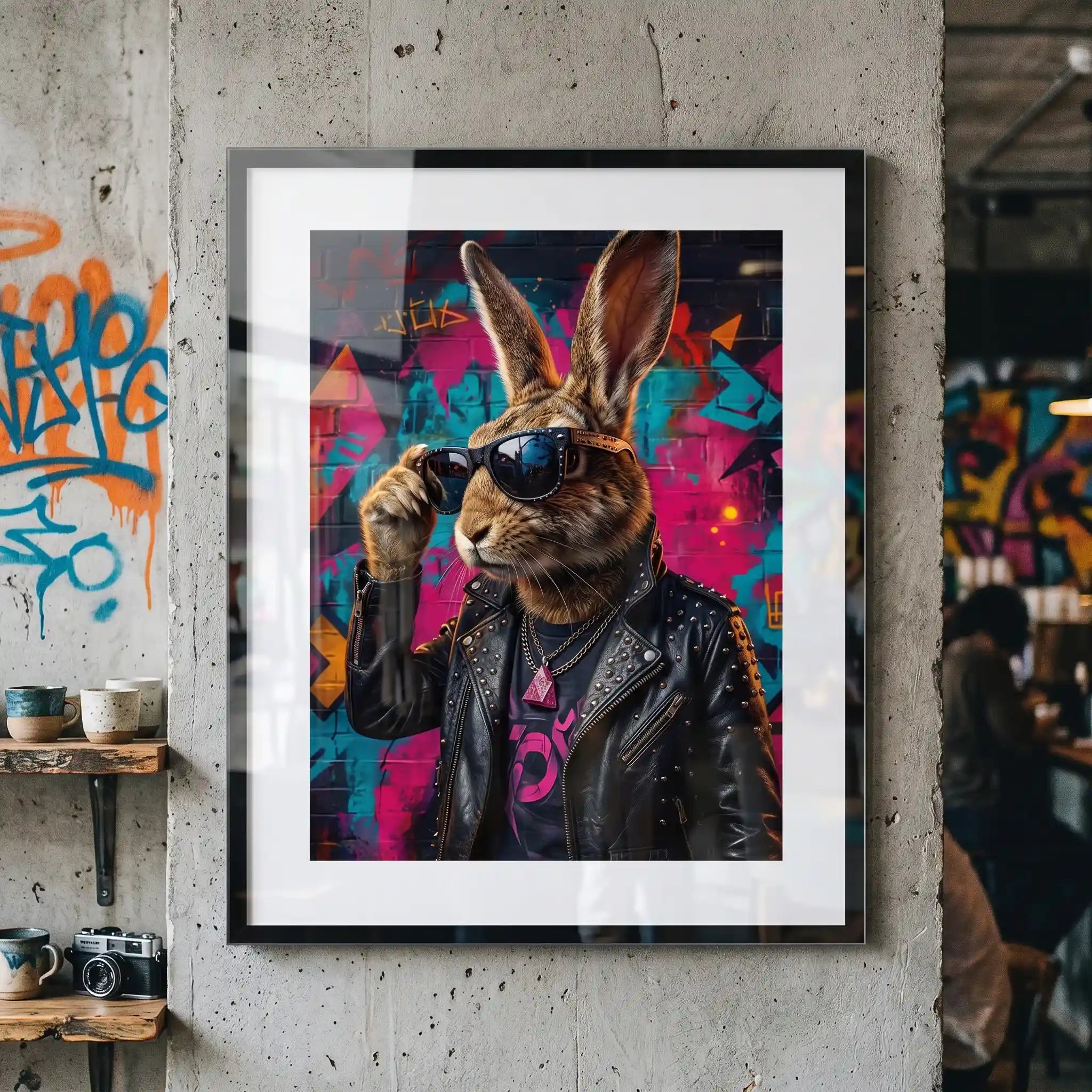 Cuadro Conejo Rockero | Estilo Urbano | Arte Pop Rebelde