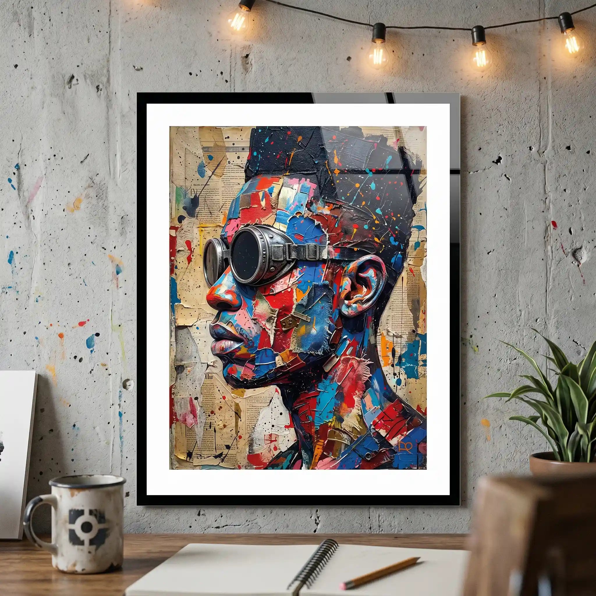 Cuadro Urban Vision | Retrato Futurista Collage | Arte Street Pop