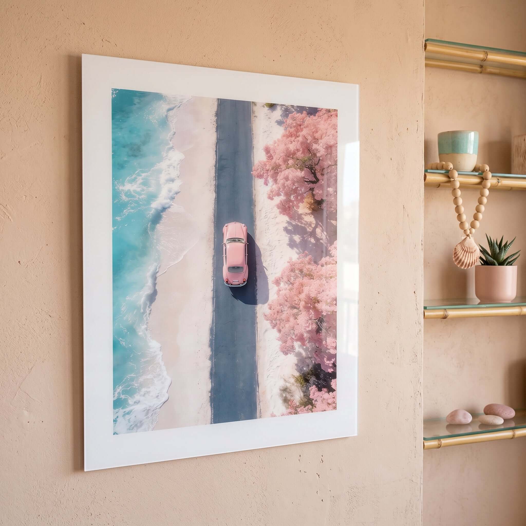 Cuadro Póster Furgoneta junto al Mar | Decoración Pastel