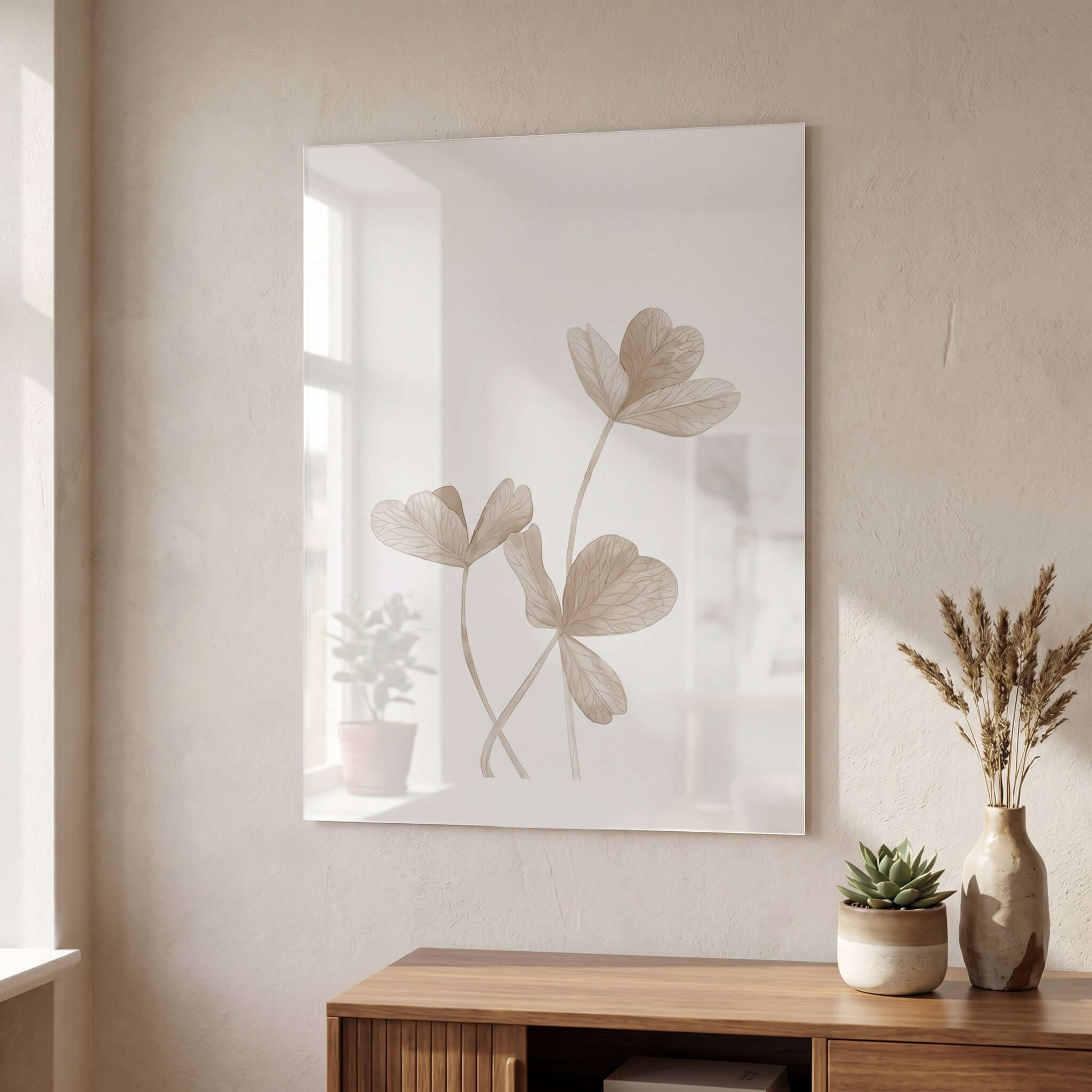 Cuadro Póster Flores Minimalistas | Decoración Beige