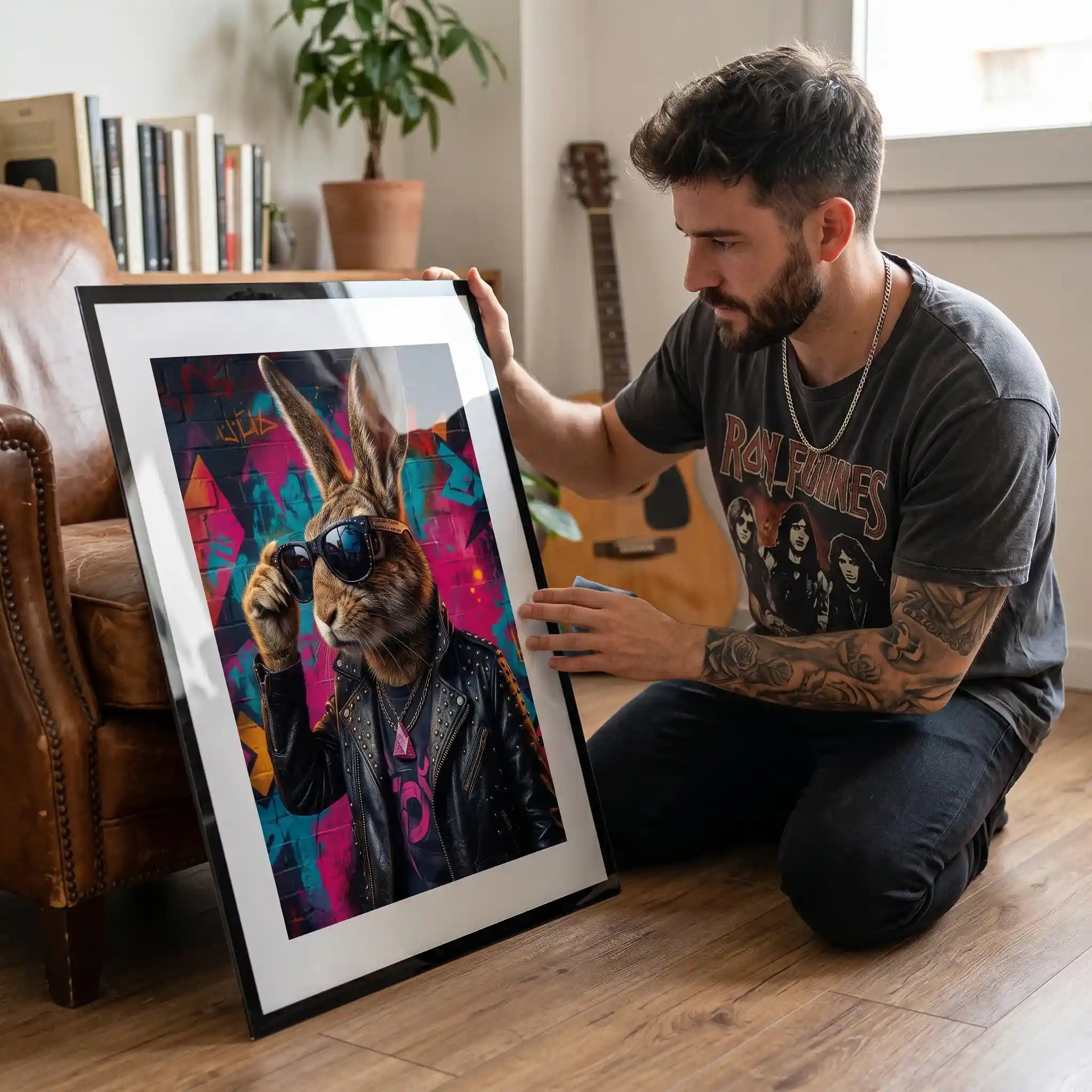Cuadro Conejo Rockero | Estilo Urbano | Arte Pop Rebelde