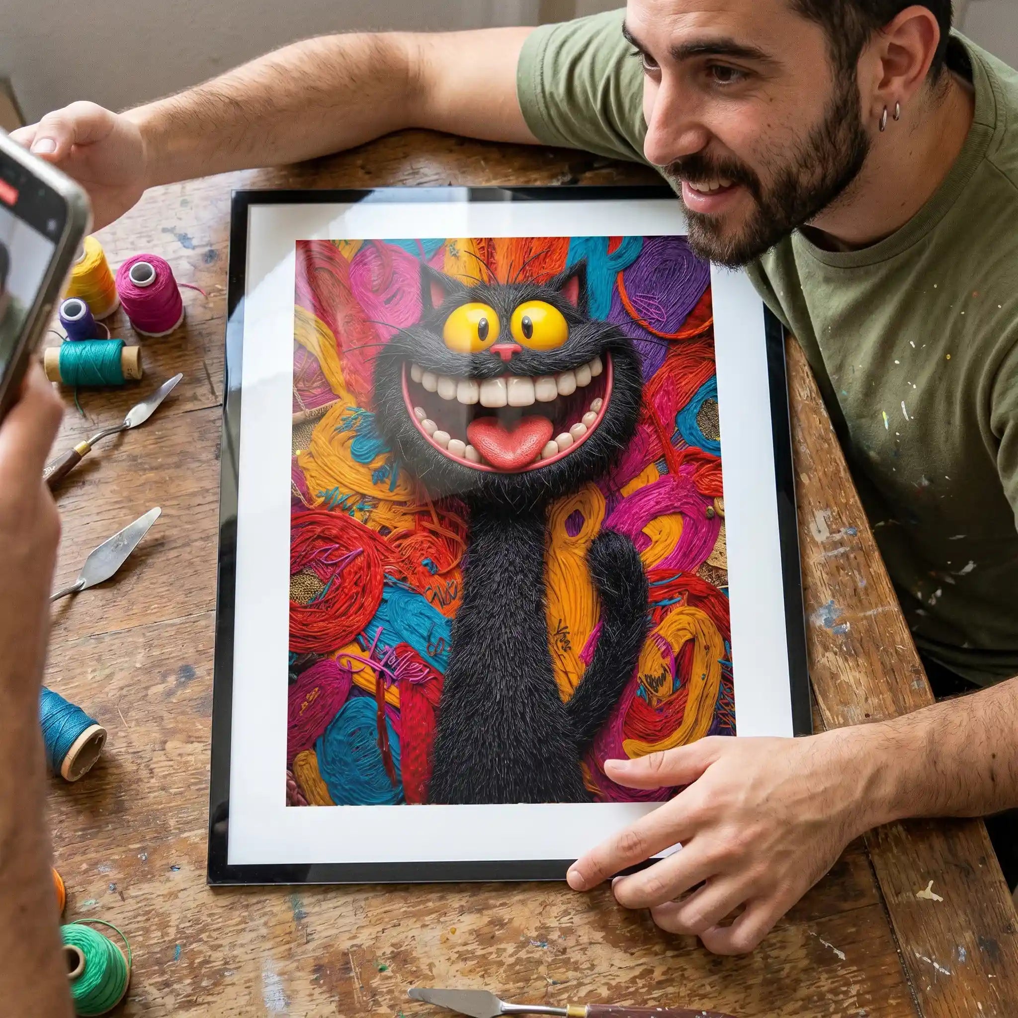 Cuadro Pop Art | Gato Sonriente | Explosión de Color