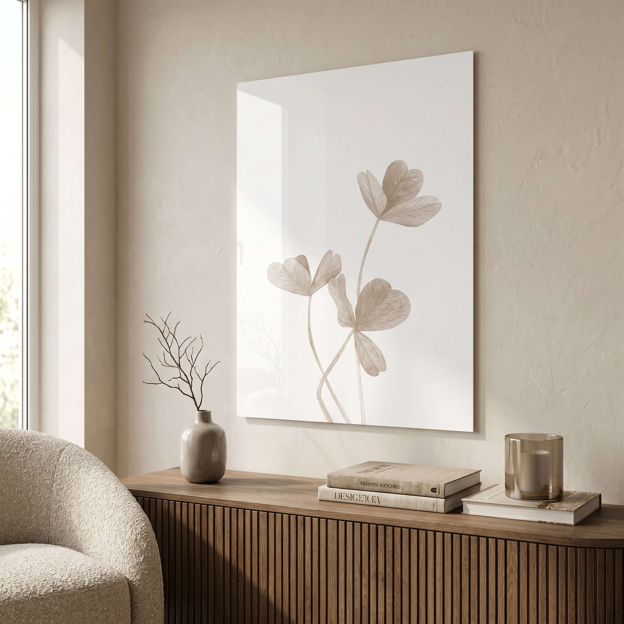 Cuadro Póster Flores Minimalistas | Decoración Beige