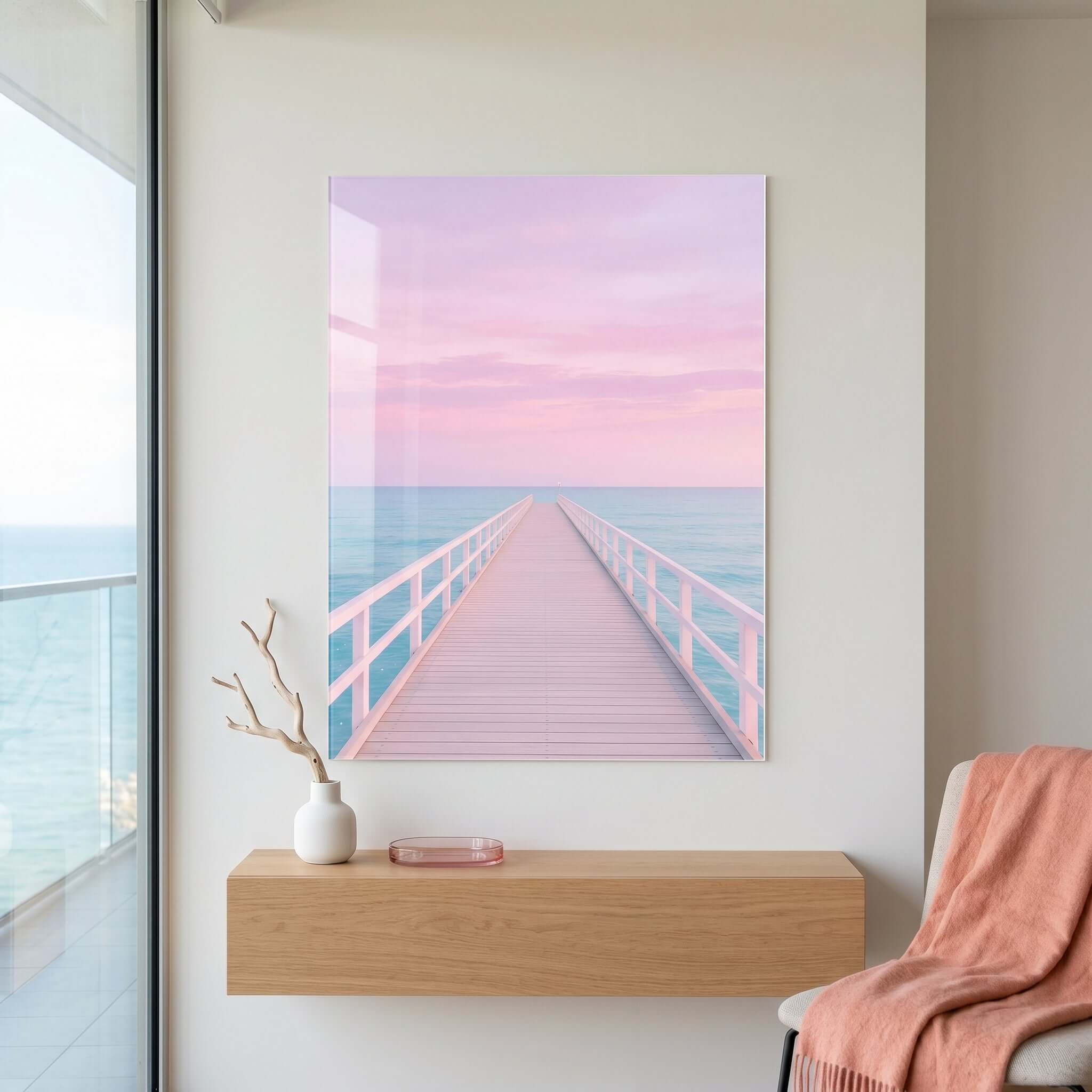 Cuadro Póster Pasarela al Mar | Decoración Pastel