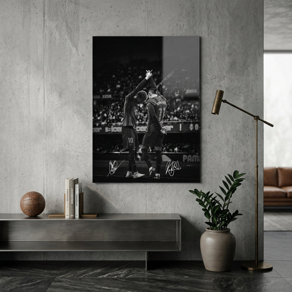 Cuadro Póster Lamine Yamal y Raphinha | Decoración de Fútbol