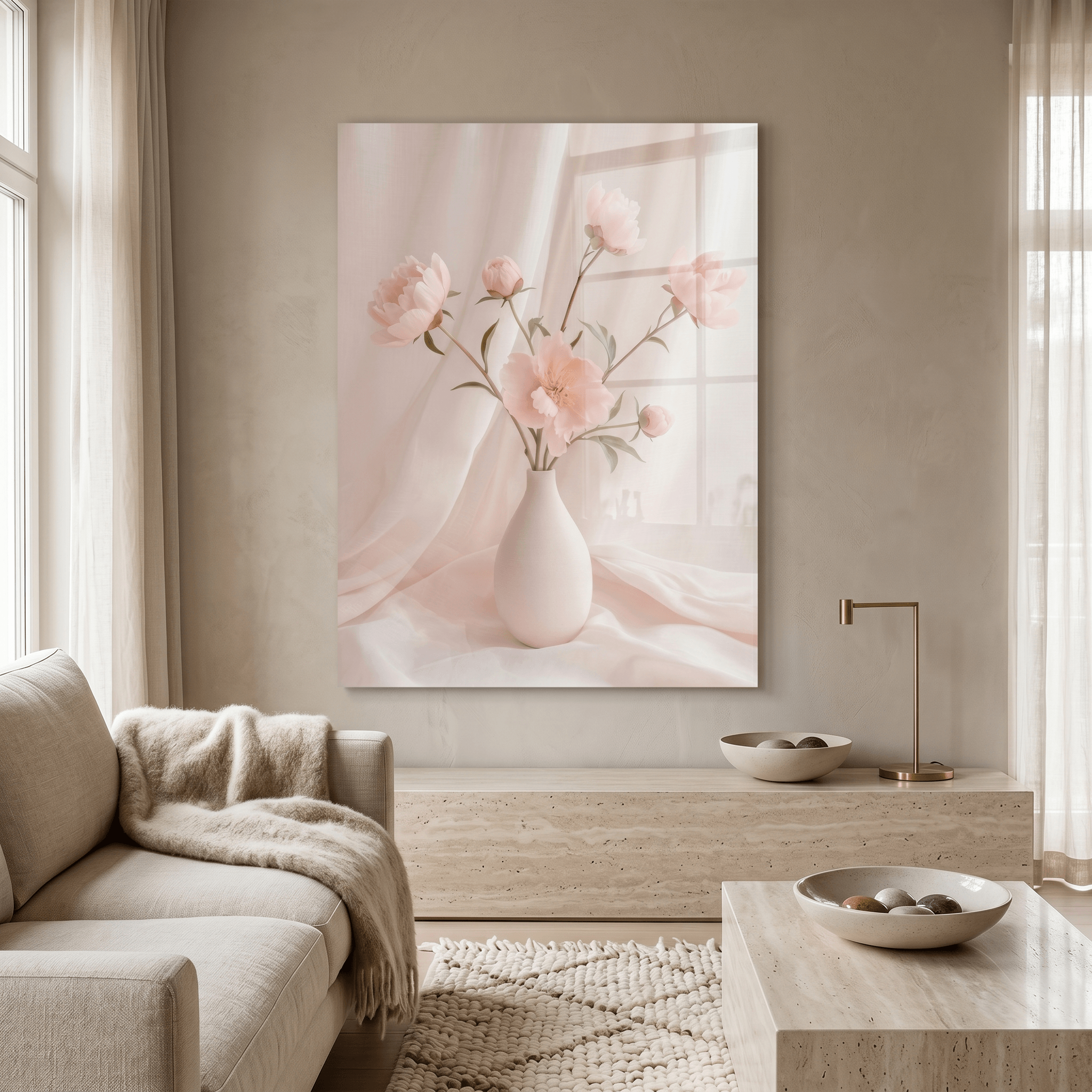Cuadro Póster Flores Rosadas en Jarrón | Decoración Elegante