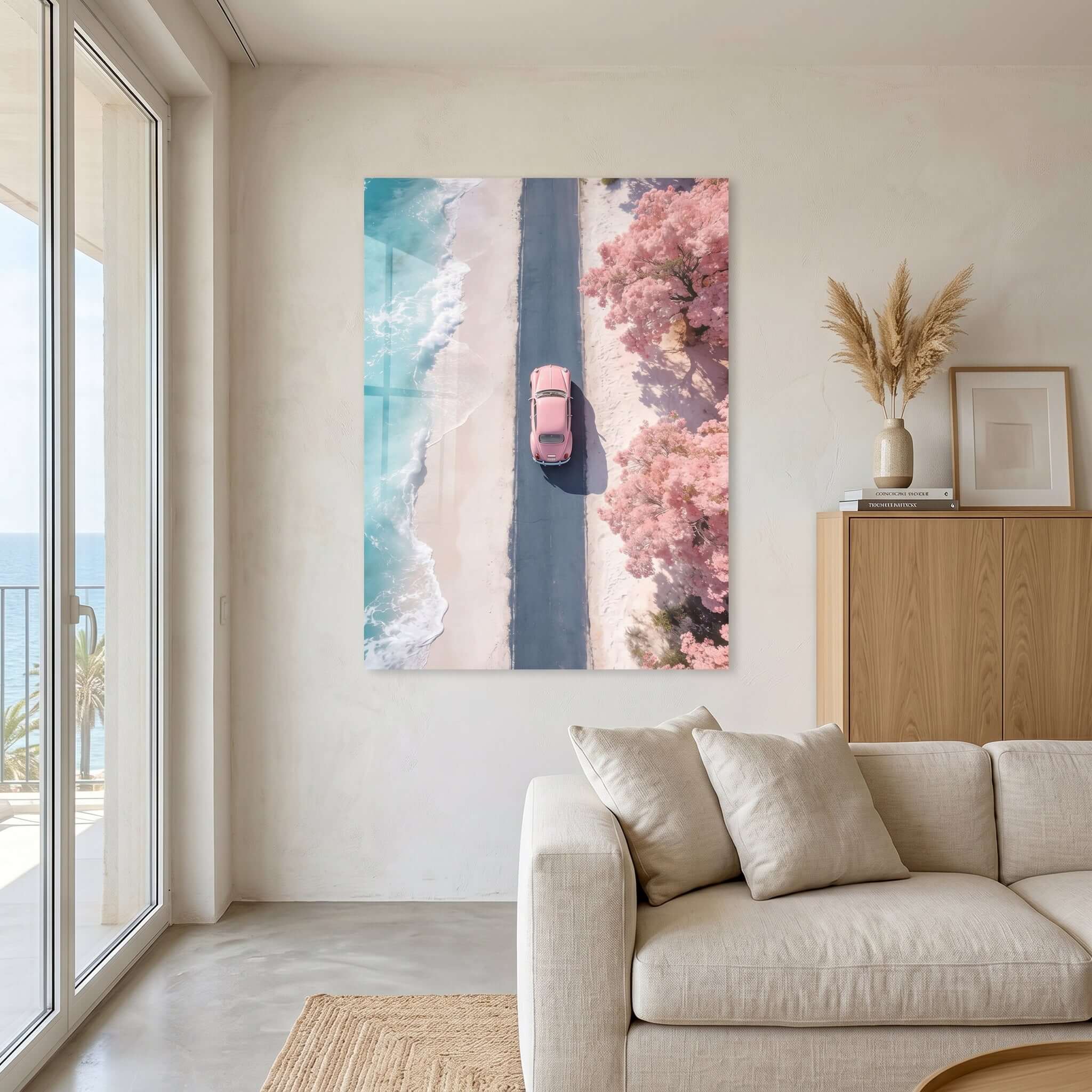 Cuadro Póster Furgoneta junto al Mar | Decoración Pastel
