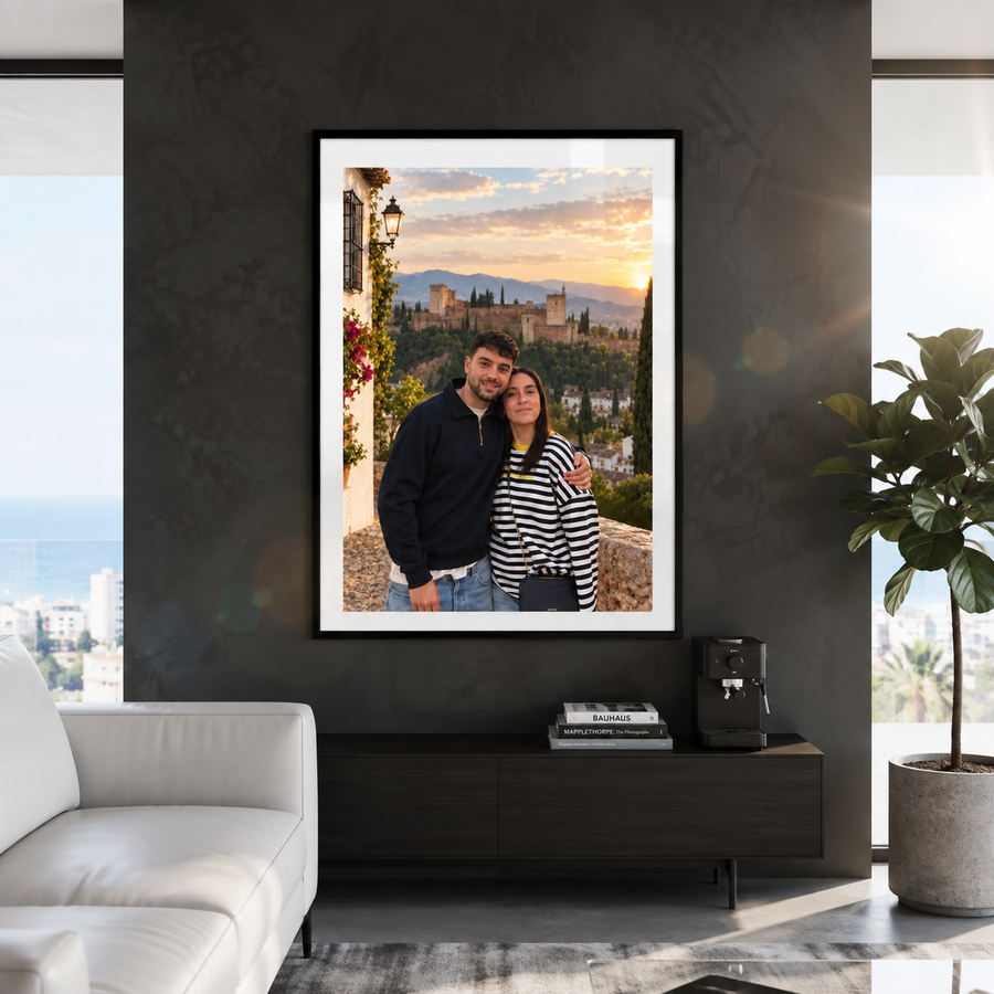 Cuadro Vertical Personalizable | Efecto Marco Color Negro