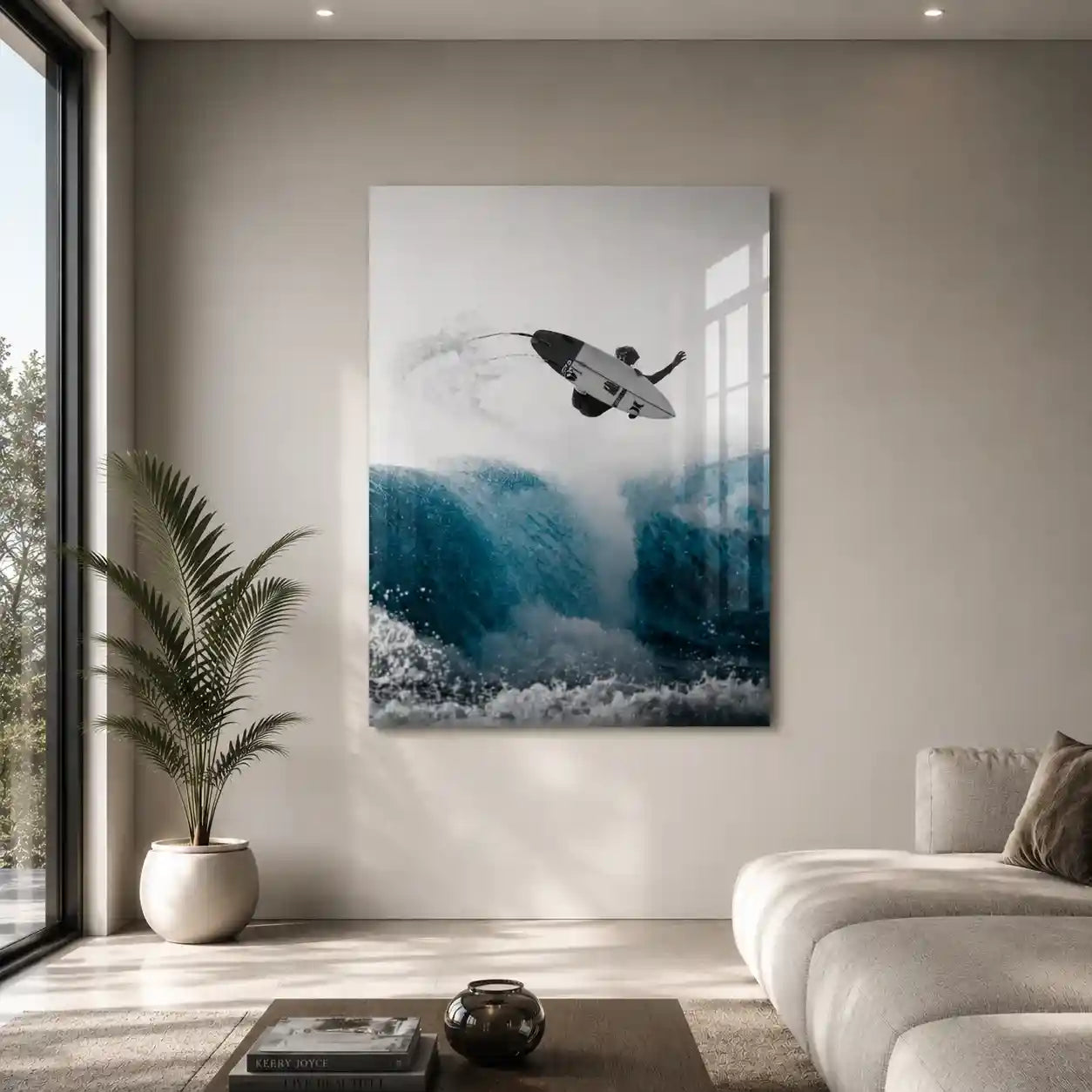 Cuadro Póster de Surfista sobre Ola | Decoración Costera