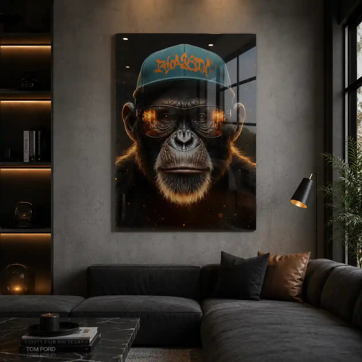 Cuadro Póster Mono con Gorra | Decoración Urbana Moderna