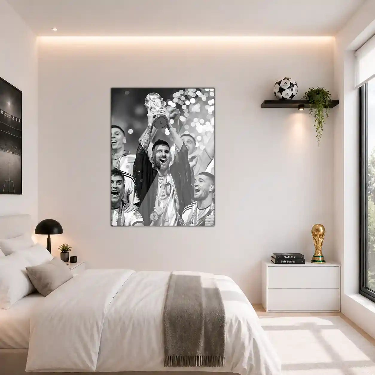 Cuadro Póster Lionel Messi Campeón | Decoración de Fútbol