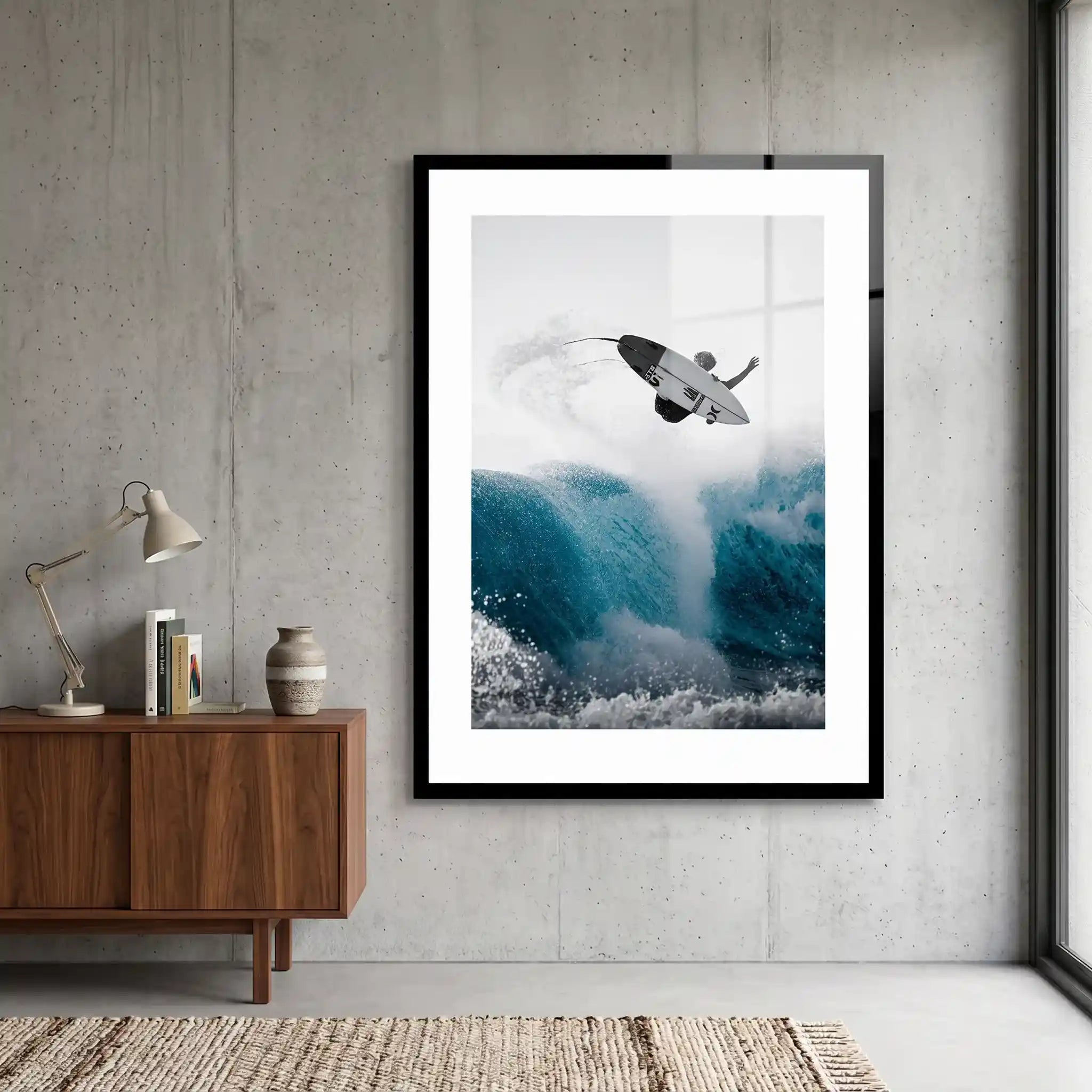 Cuadro Póster de Surfista sobre Ola | Decoración Costera