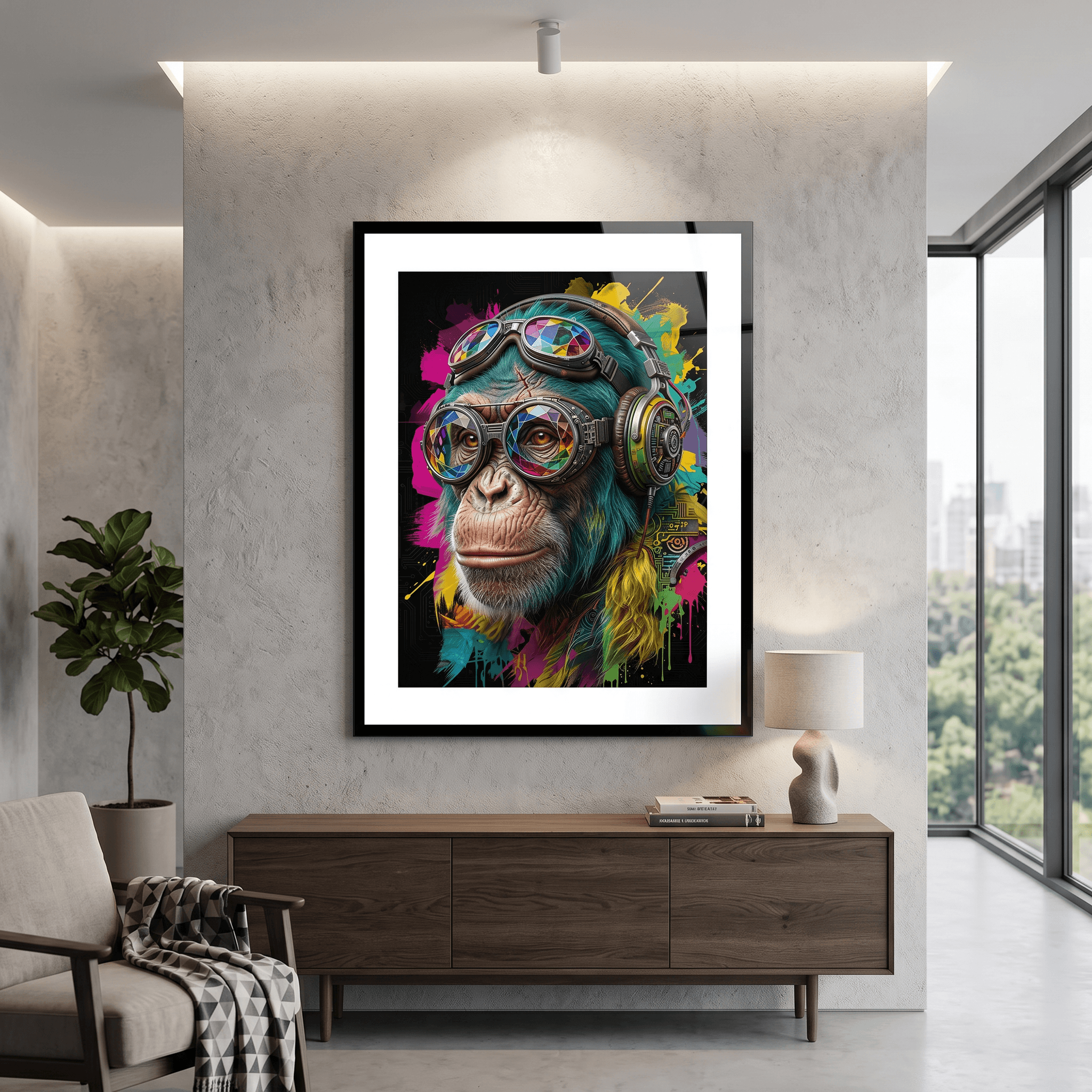 Cuadro Póster Mono Colorido | Decoración Urbana Moderna