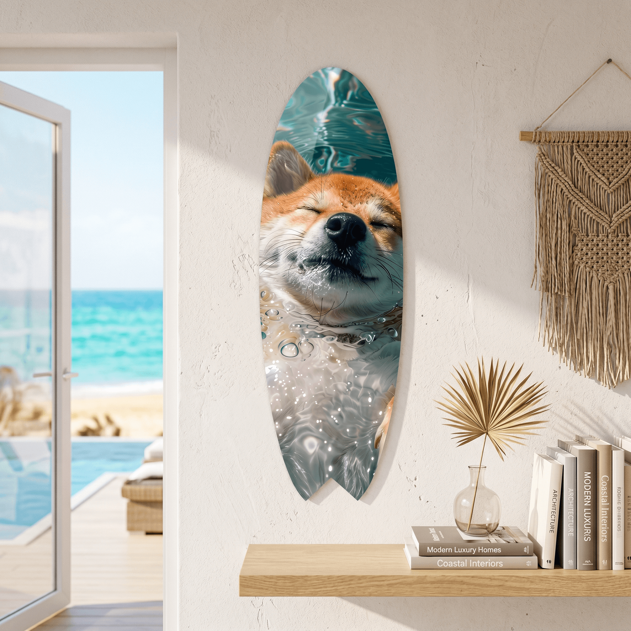 Cuadro Tabla de Surf con Perezoso | Decoración Costera