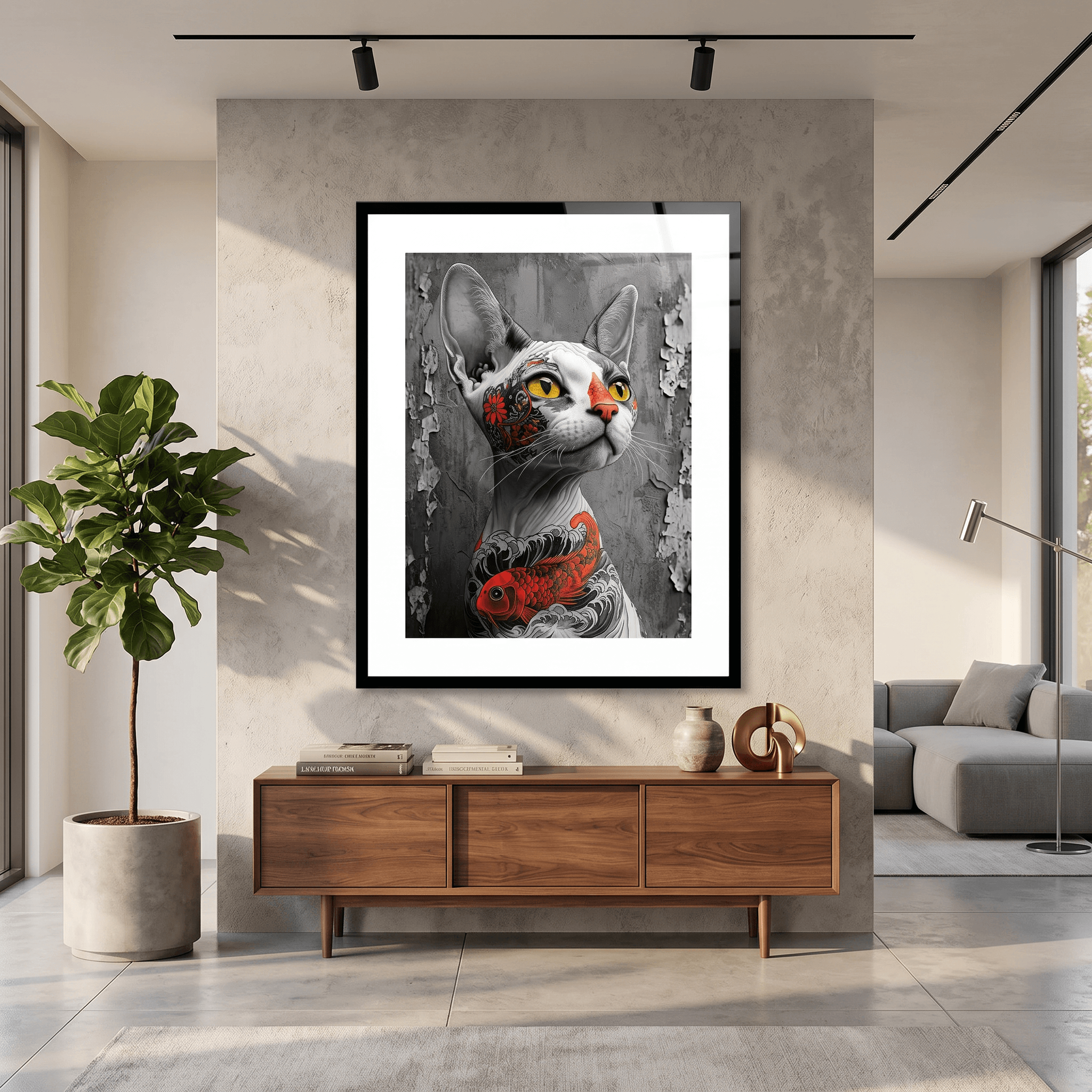 Cuadro Póster Gato Esfinge | Decoración Urbana Moderna