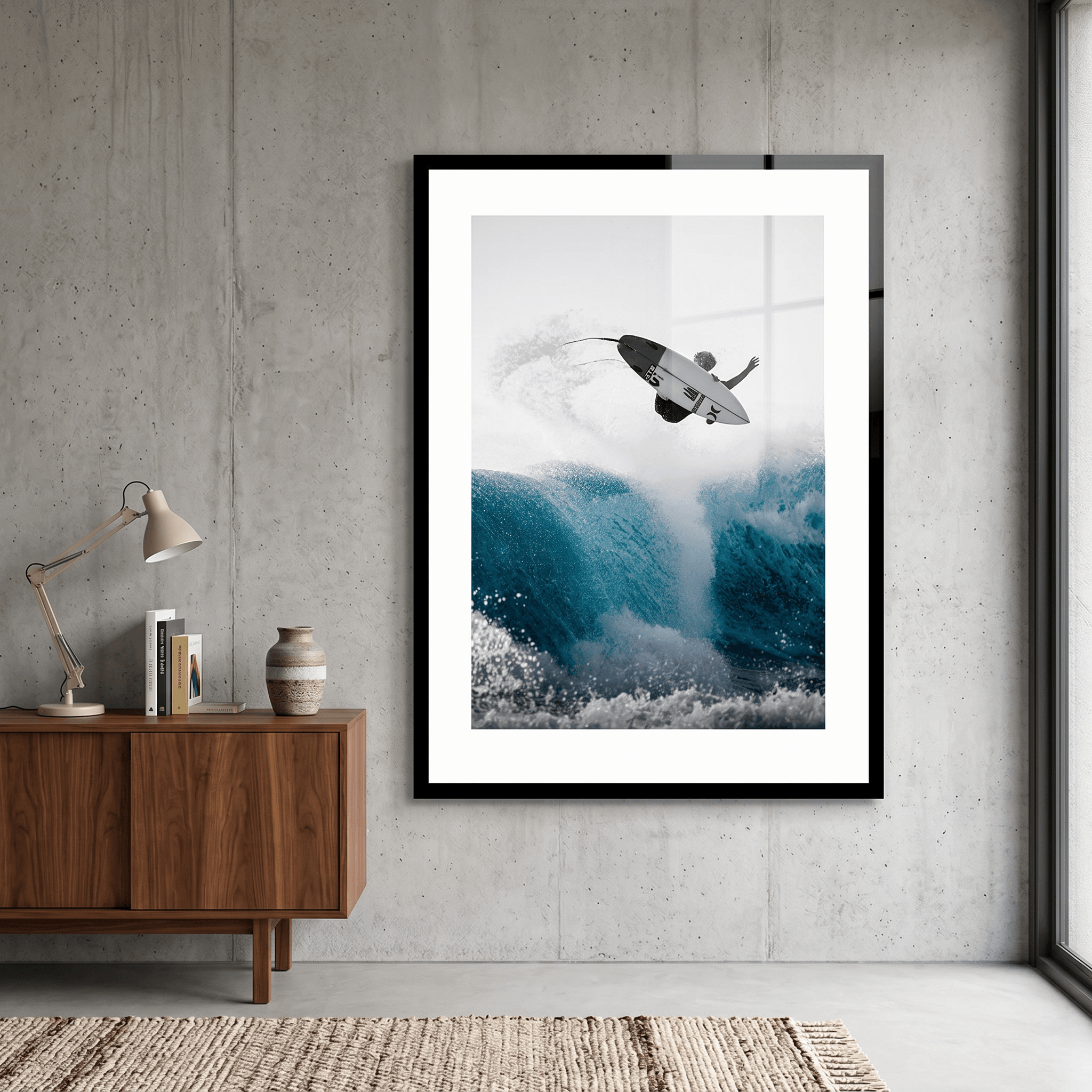 Cuadro Póster de Surfista sobre Ola | Decoración Costera