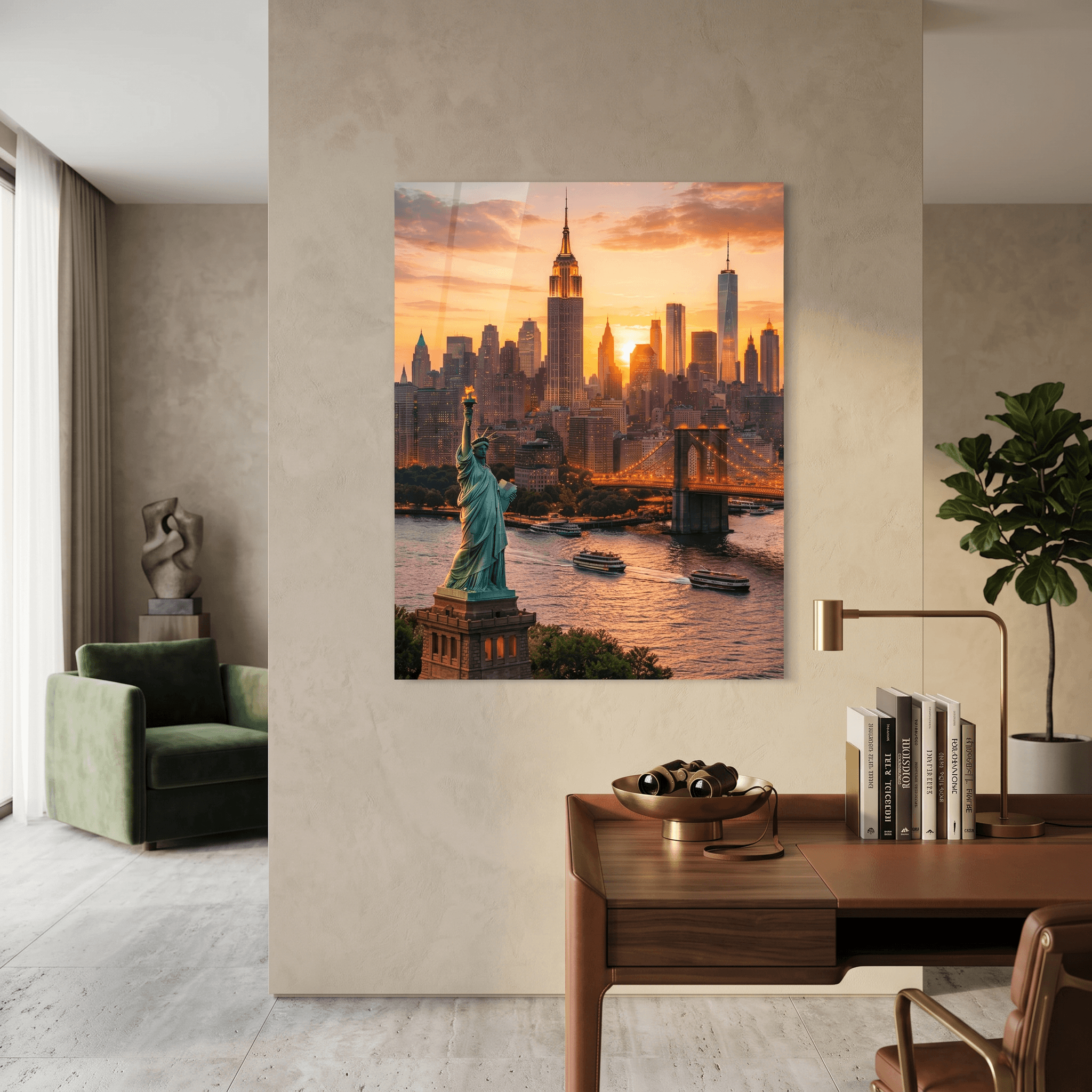 Cuadro Póster New York y Estatua de la Libertad