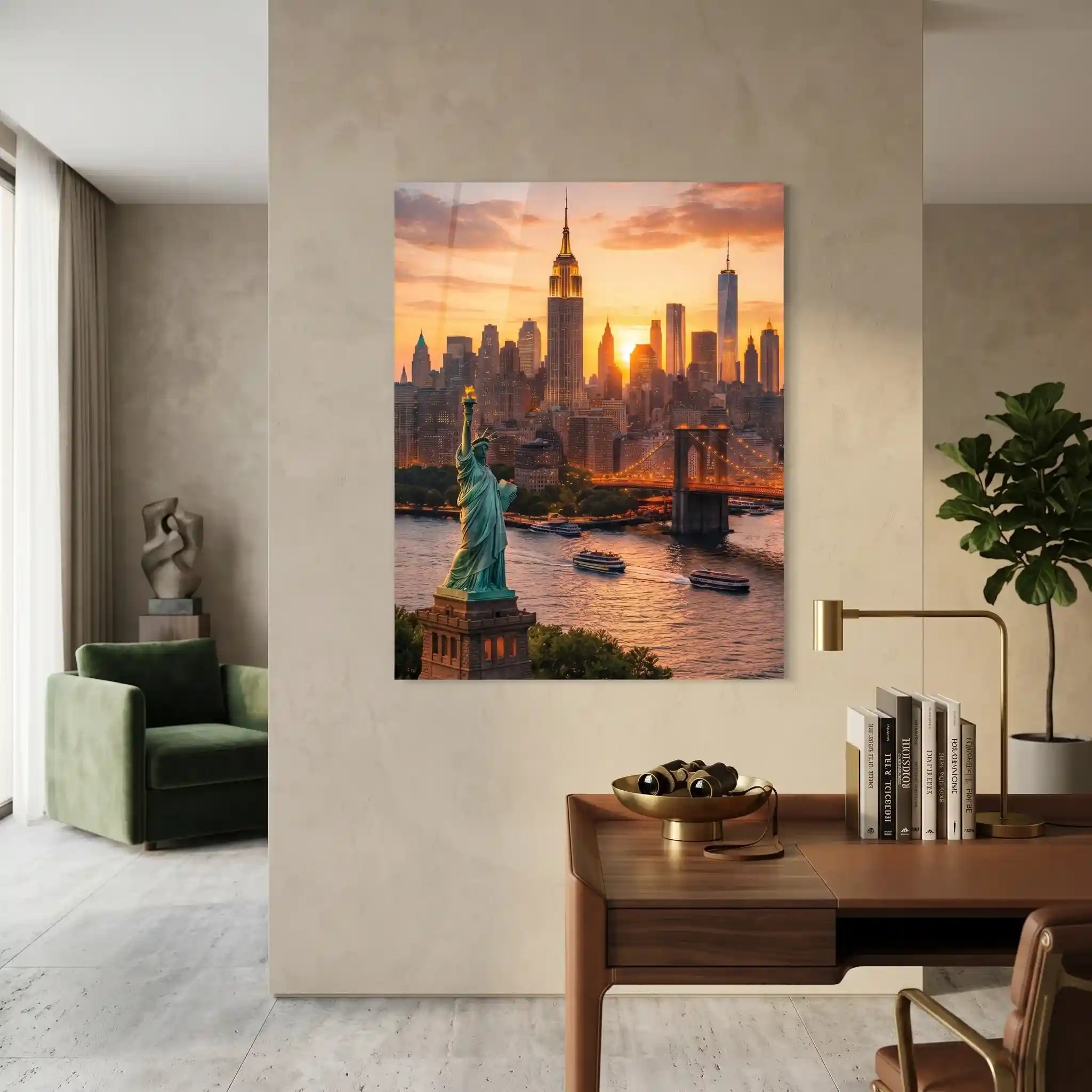 Cuadro Póster New York y Estatua de la Libertad