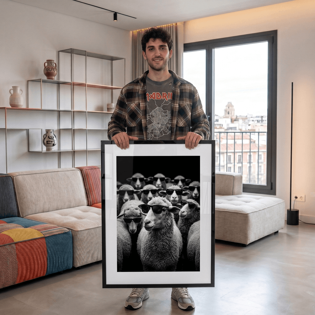 Cuadro Póster Ovejas con Gafas | Decoración Original