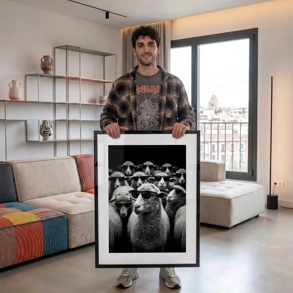 Cuadro Póster Ovejas con Gafas | Decoración Original