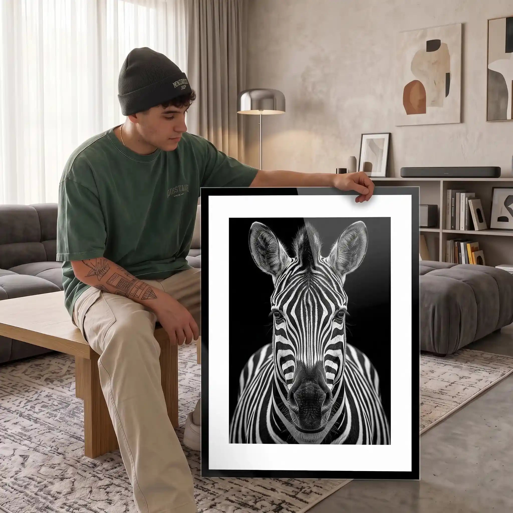 Cuadro Póster Zebra | Decoración Elegante en Blanco y Negro