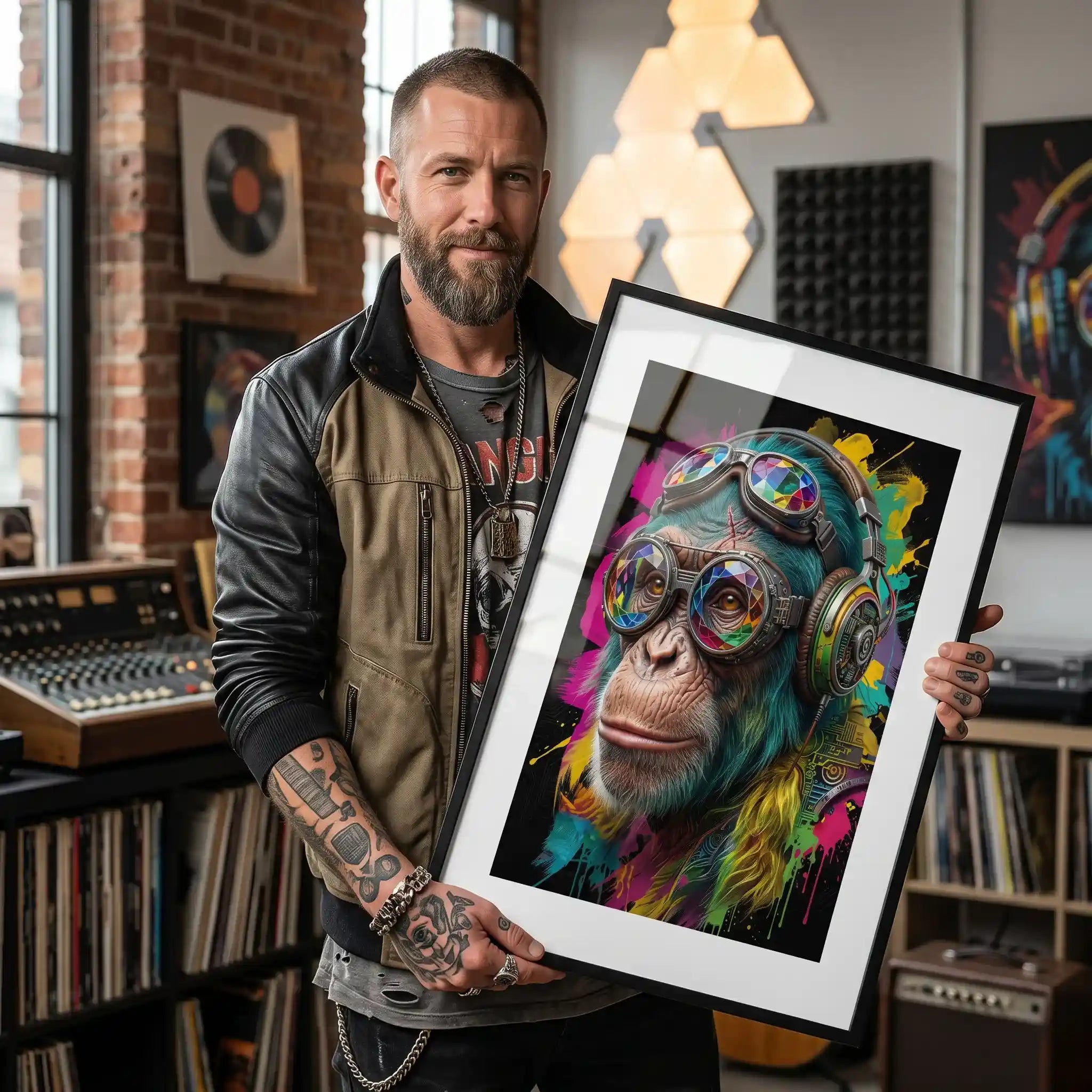 Cuadro Póster Mono Colorido | Decoración Urbana Moderna