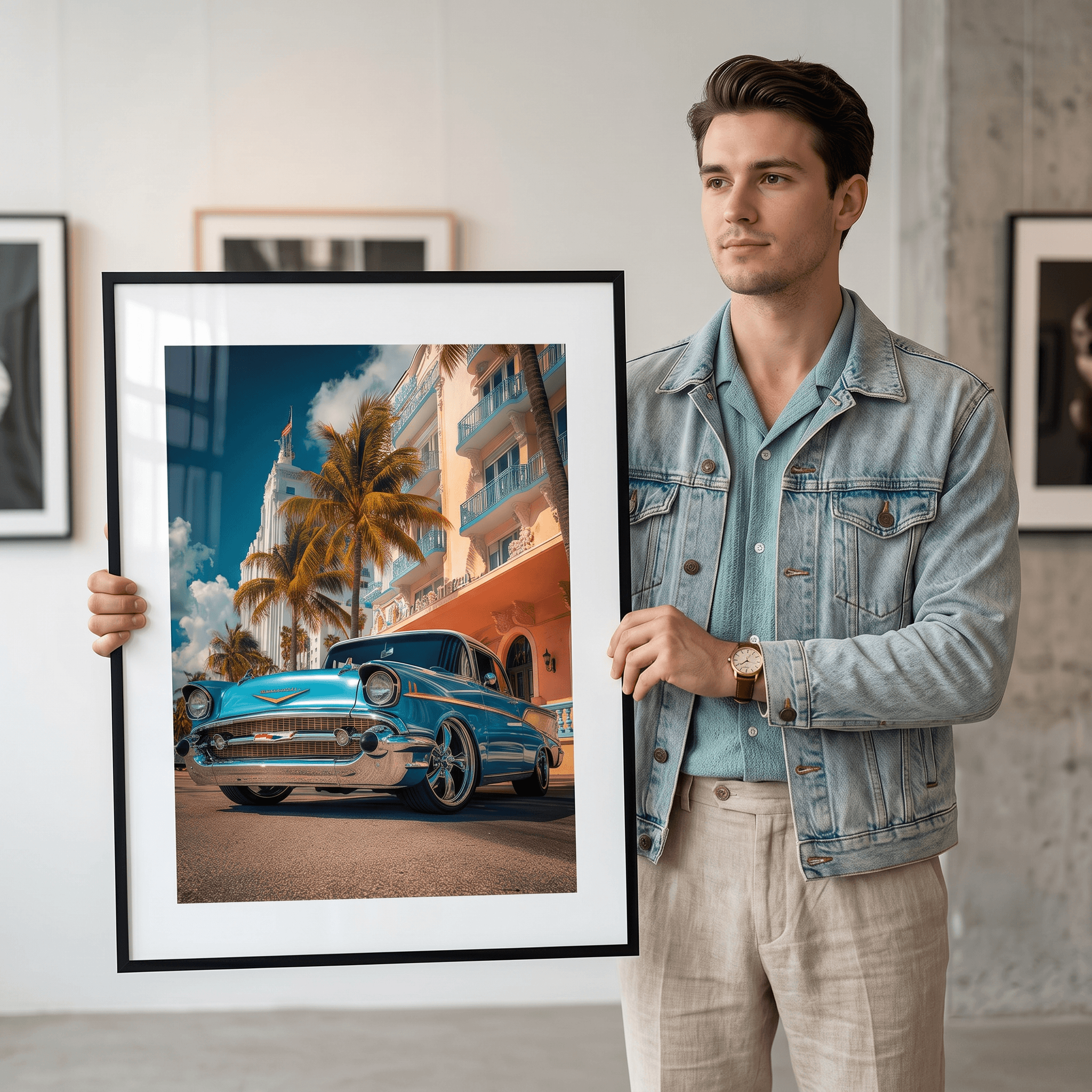 Cuadro Póster Chevrolet Bel Air 1957 | Decoración Vintage
