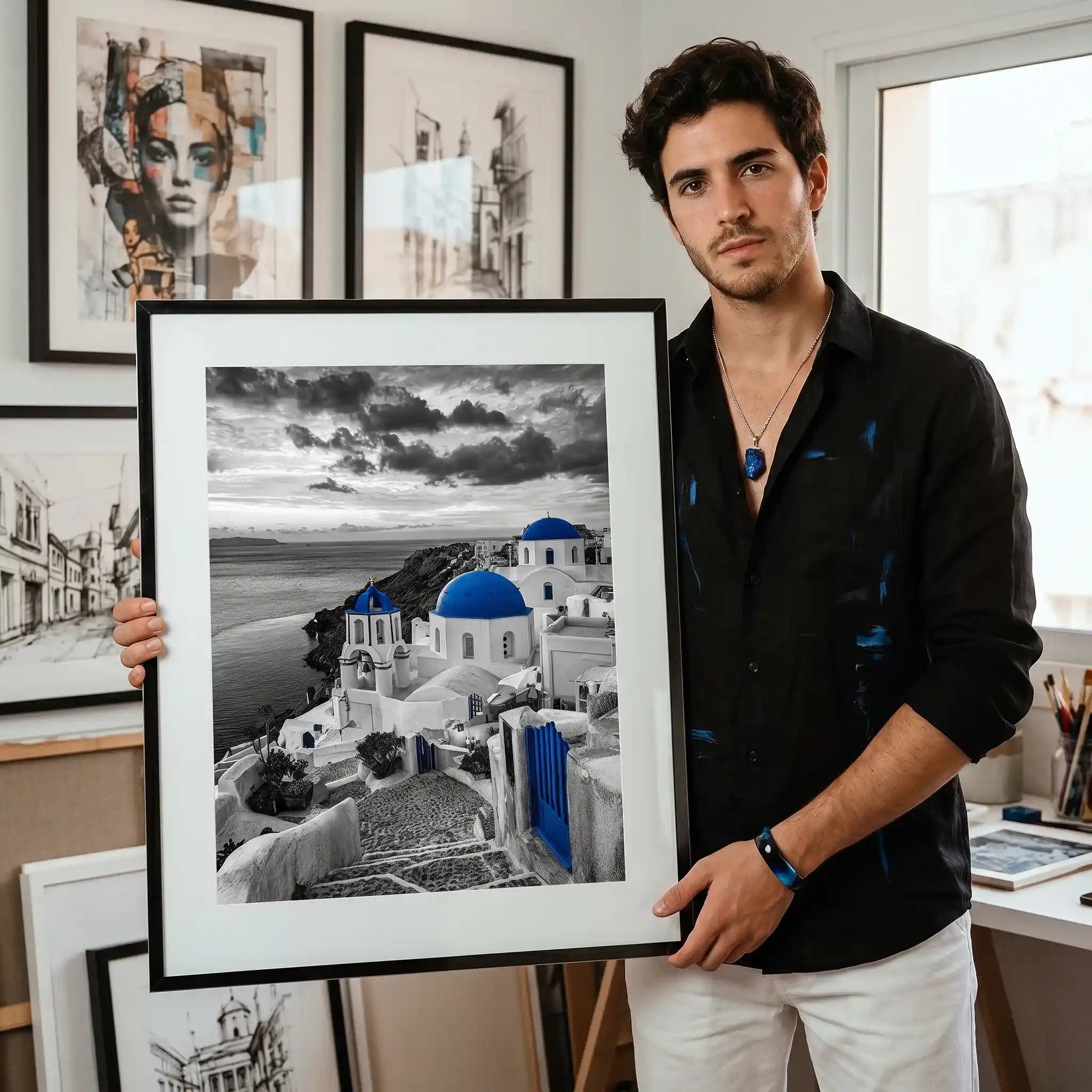 Cuadro Póster Santorini | Decoración Mediterránea