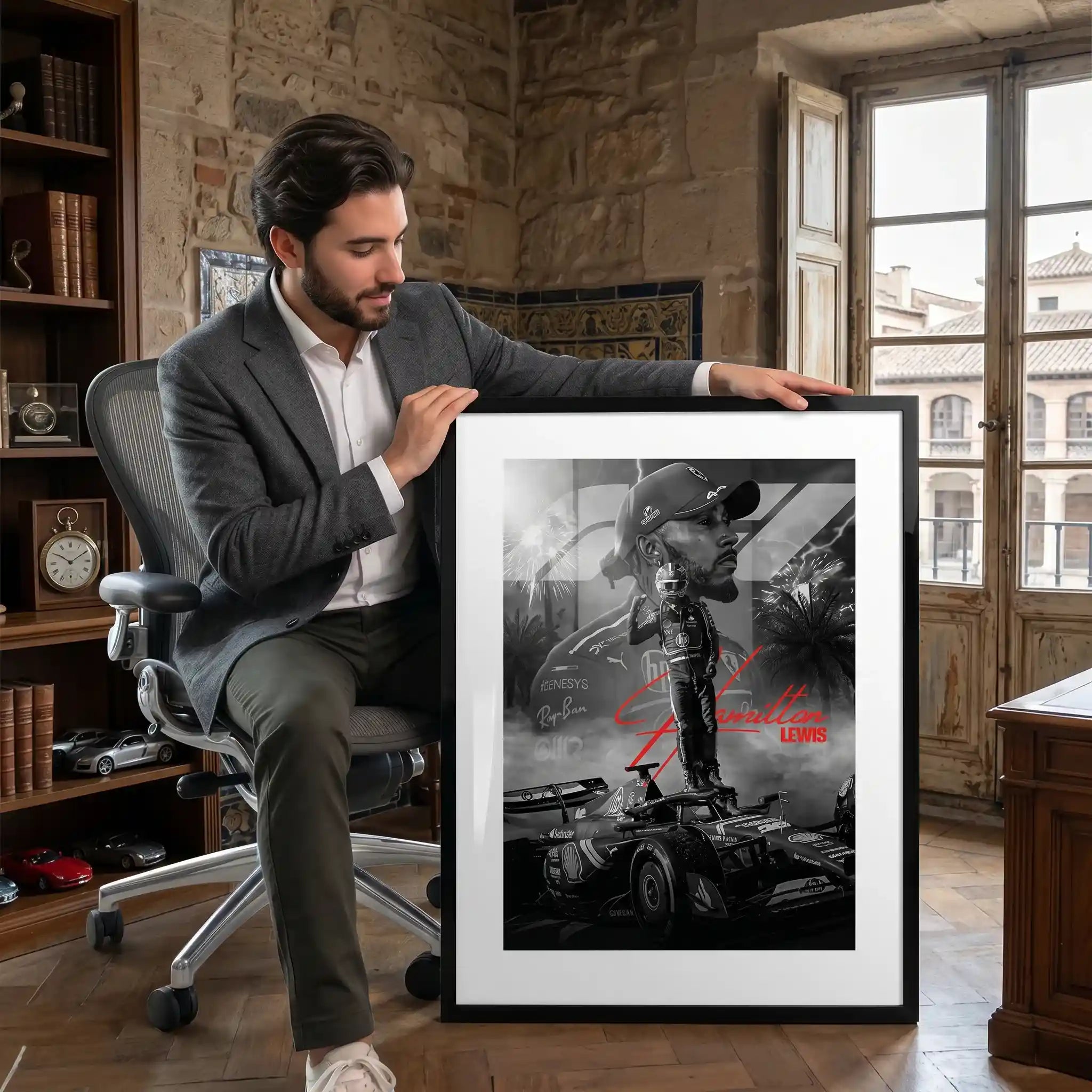 Cuadro Póster Lewis Hamilton | Decoración de Fórmula 1