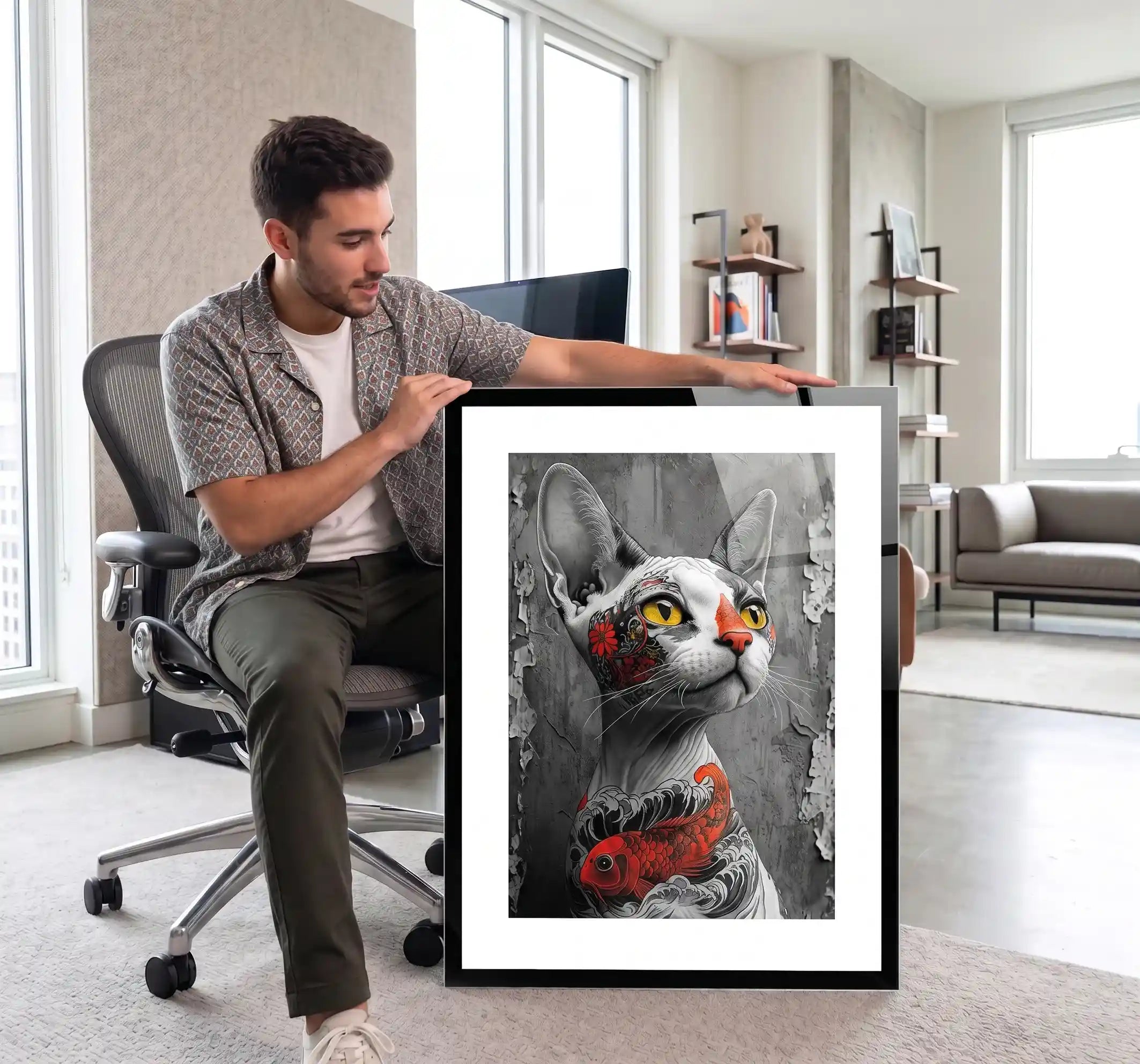 Cuadro Póster Gato Esfinge | Decoración Urbana Moderna