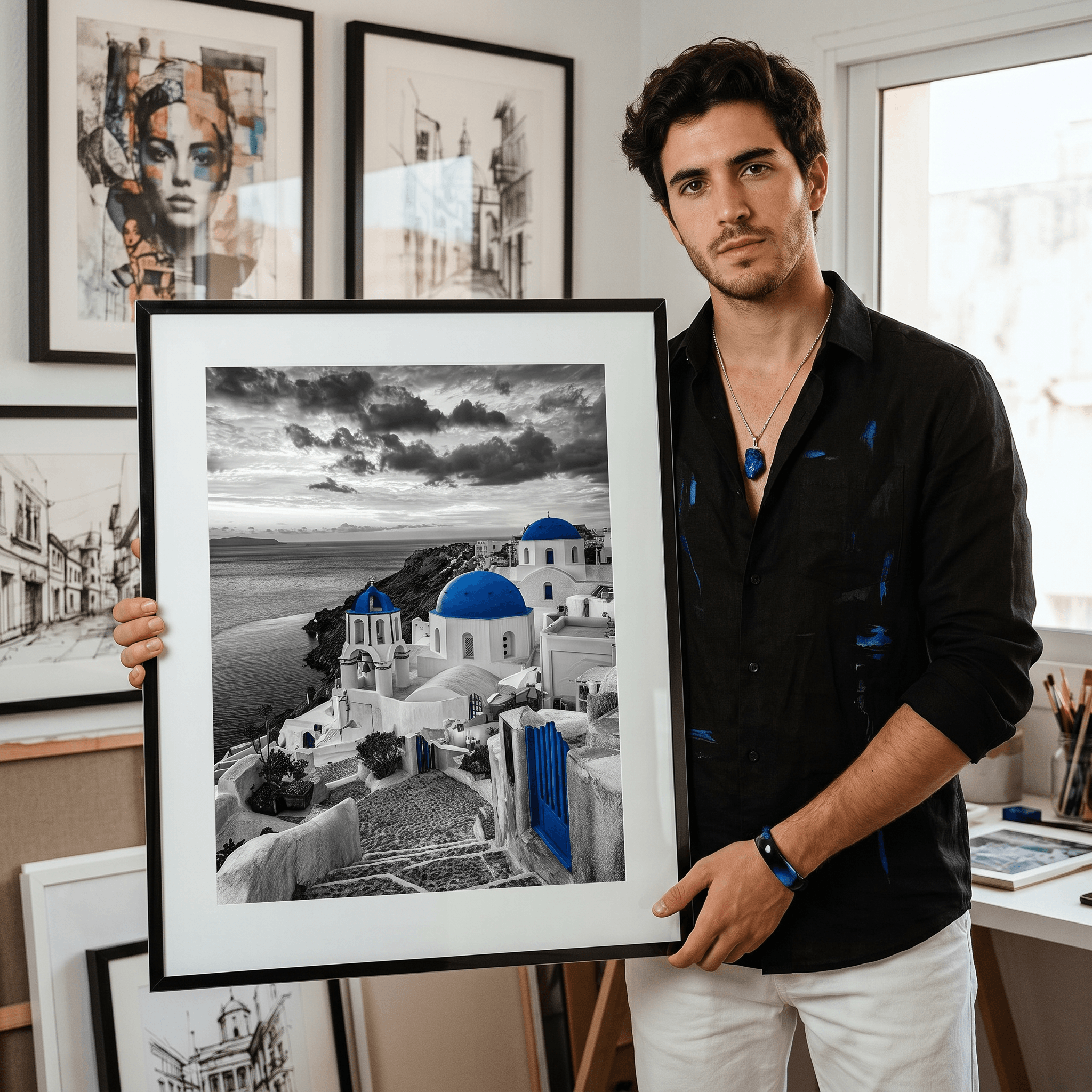 Cuadro Póster Santorini | Decoración Mediterránea