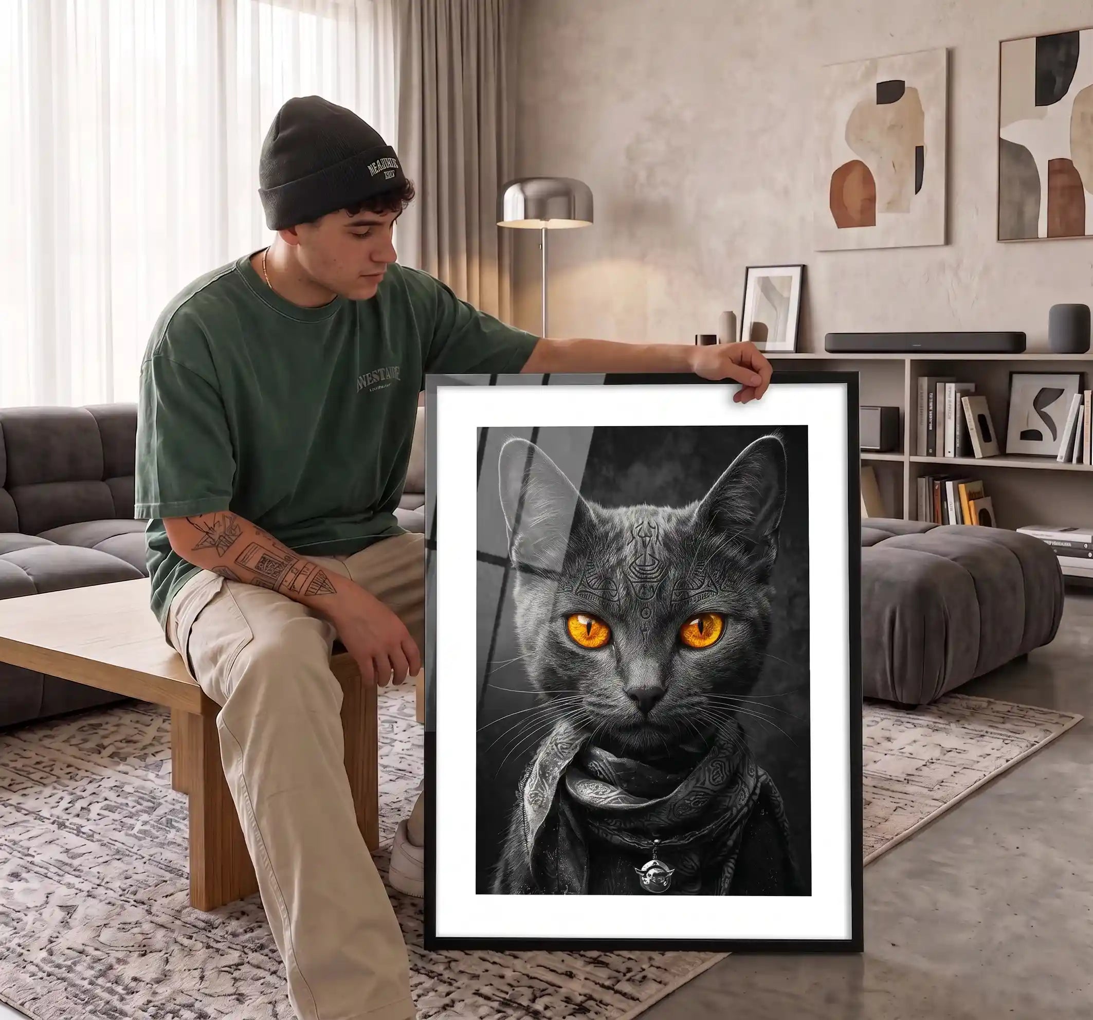 Cuadro Póster Gato Negro | Decoración Urbana Moderna