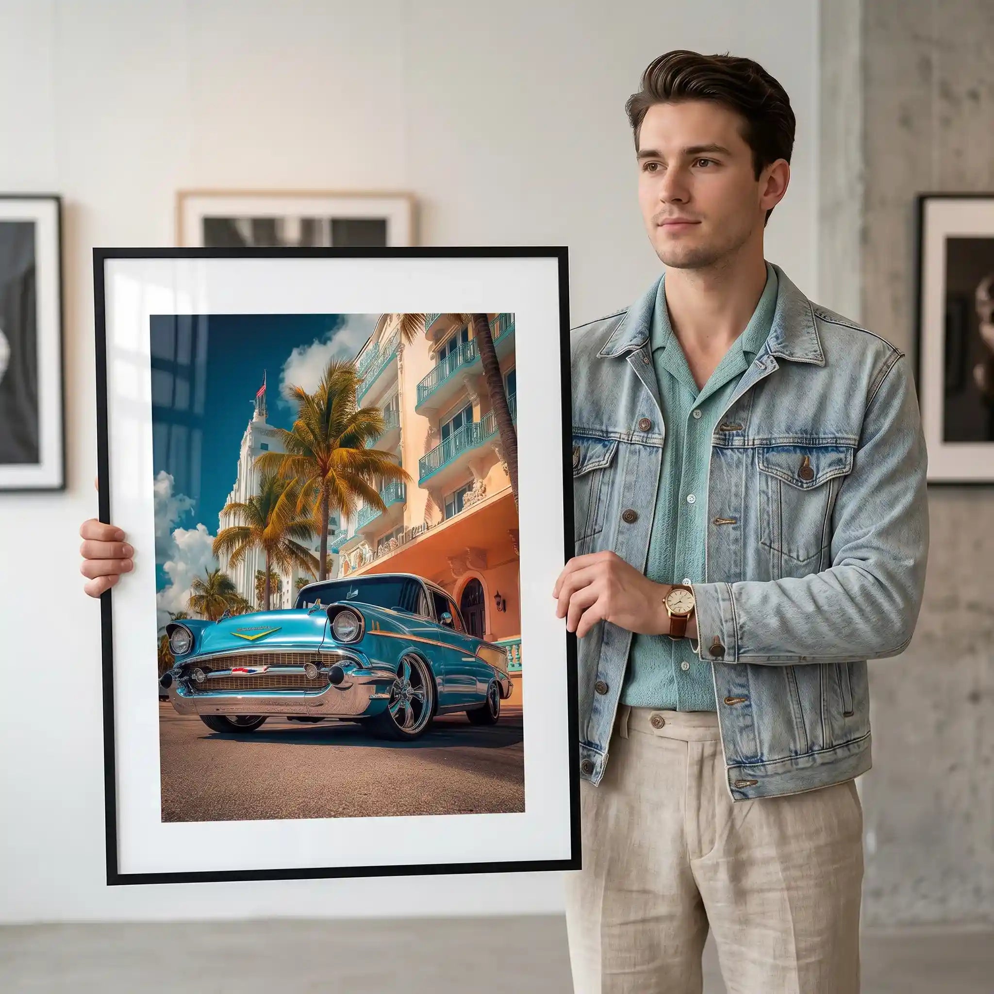 Cuadro Póster Chevrolet Bel Air 1957 | Decoración Vintage