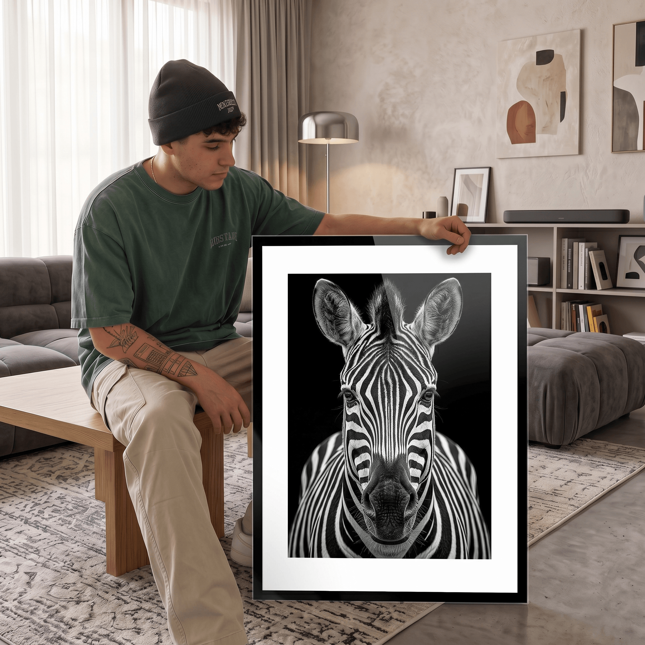 Cuadro Póster Zebra | Decoración Elegante en Blanco y Negro