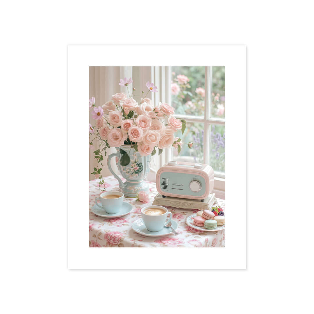 Cuadro Póster Mañana de Rosas | Decoración Floral Pastel