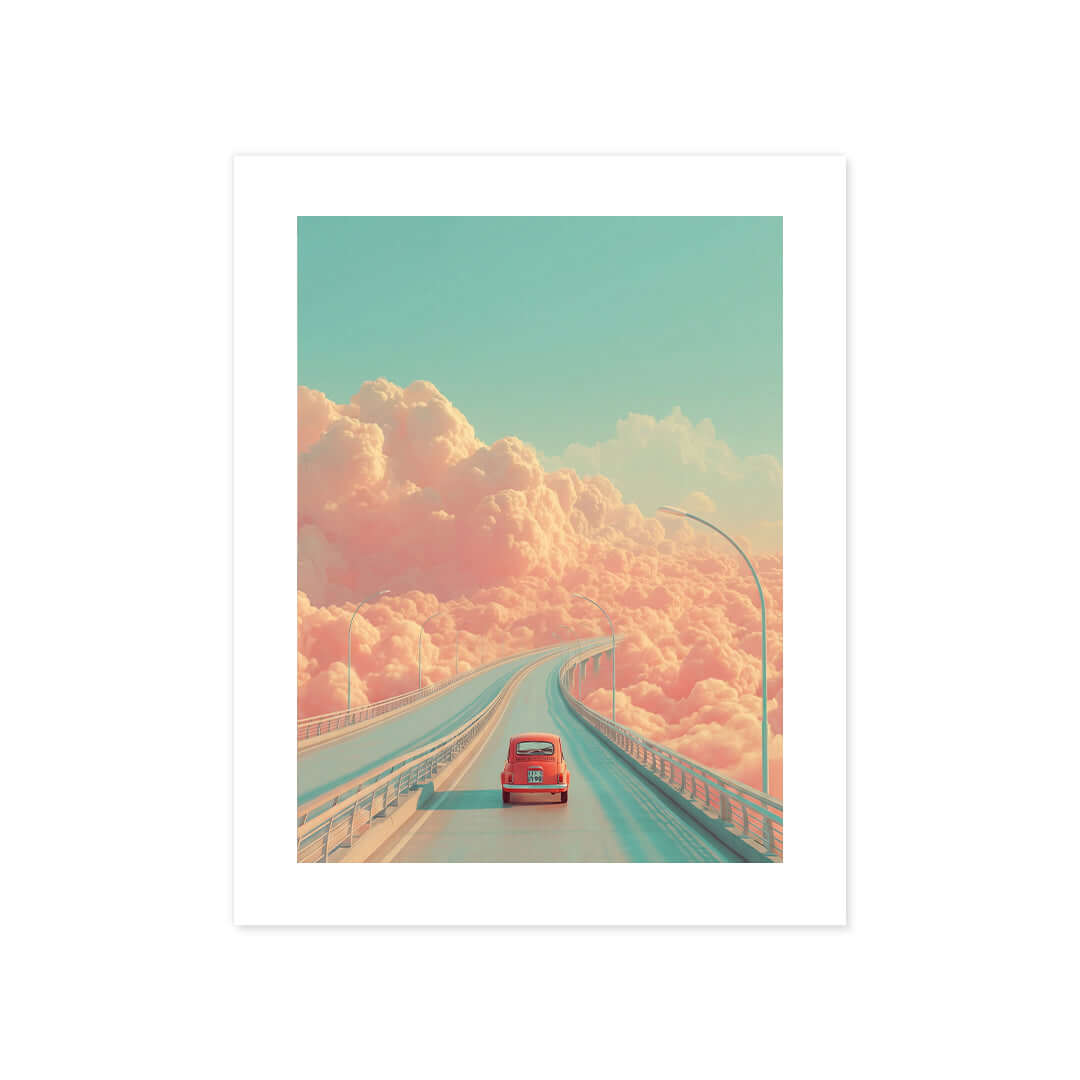 Cuadro Póster Coche en Carretera | Decoración Surrealista