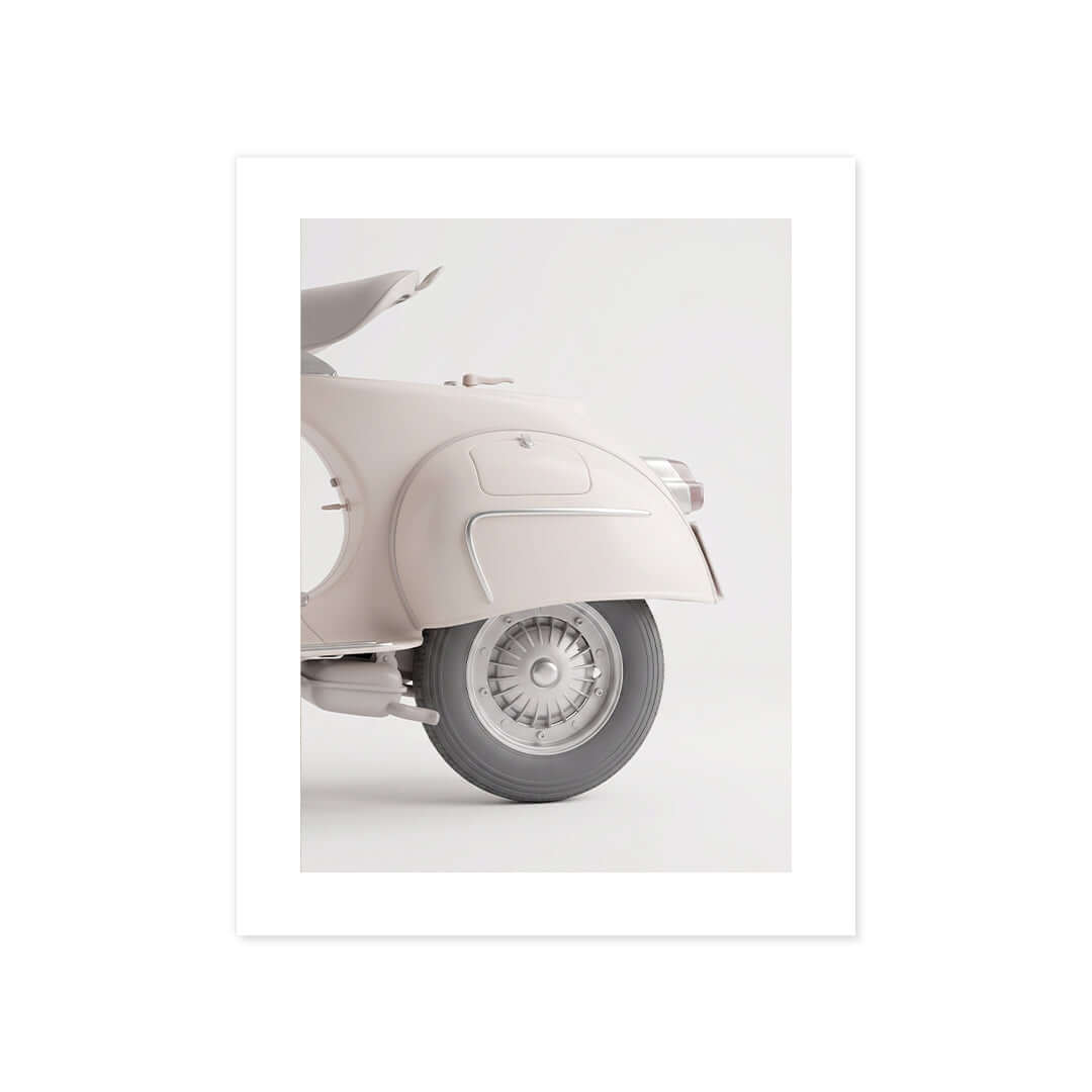 Cuadro Póster Vespa Blanca | Decoración Minimalista