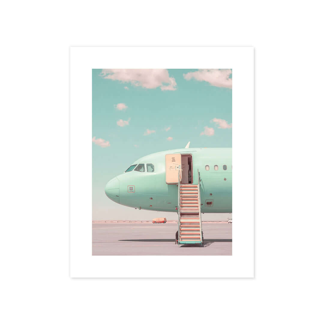 Cuadro Póster Avión en Tonos Pastel | Decoración de Viajes
