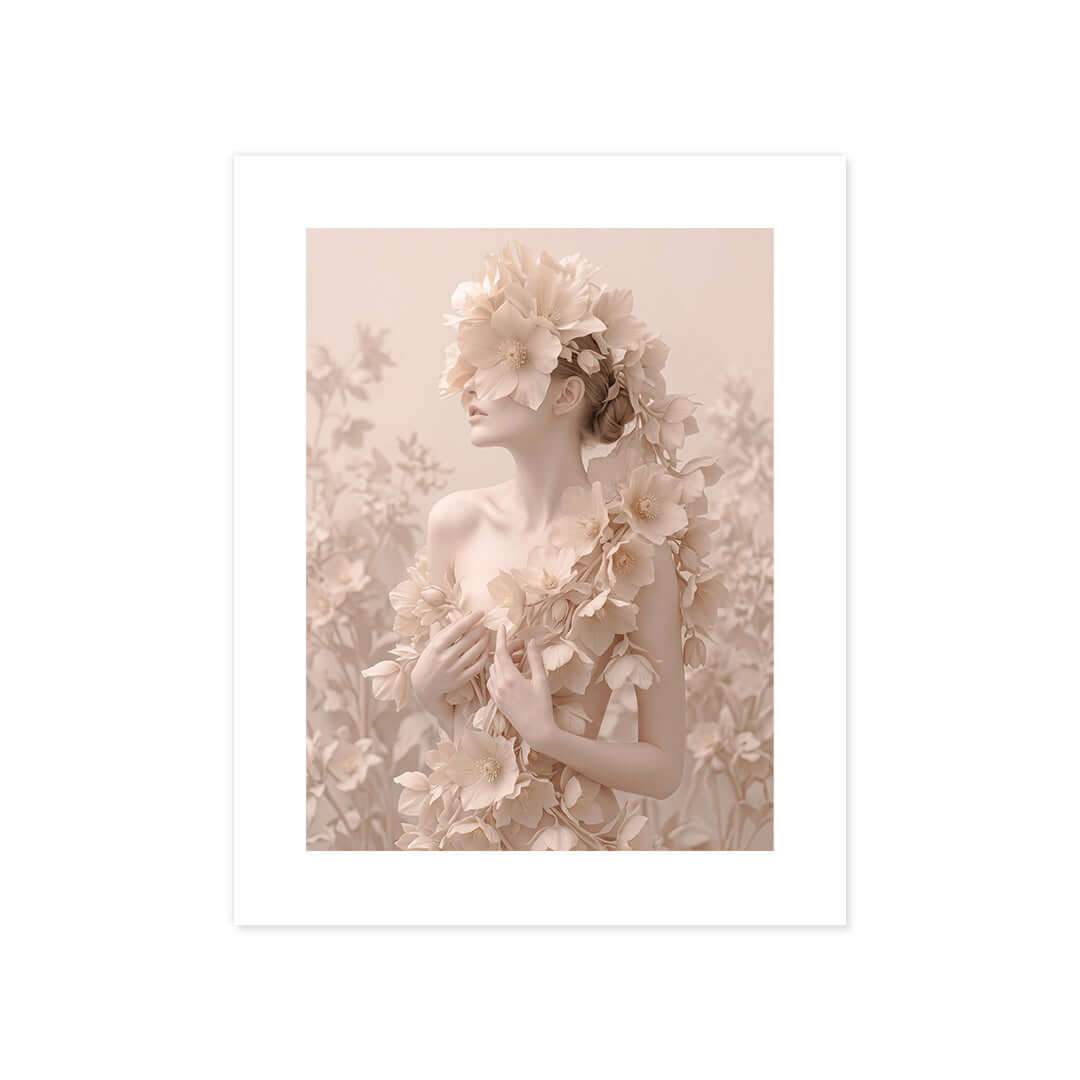 Cuadro Póster Mujer con Flores | Decoración Elegante