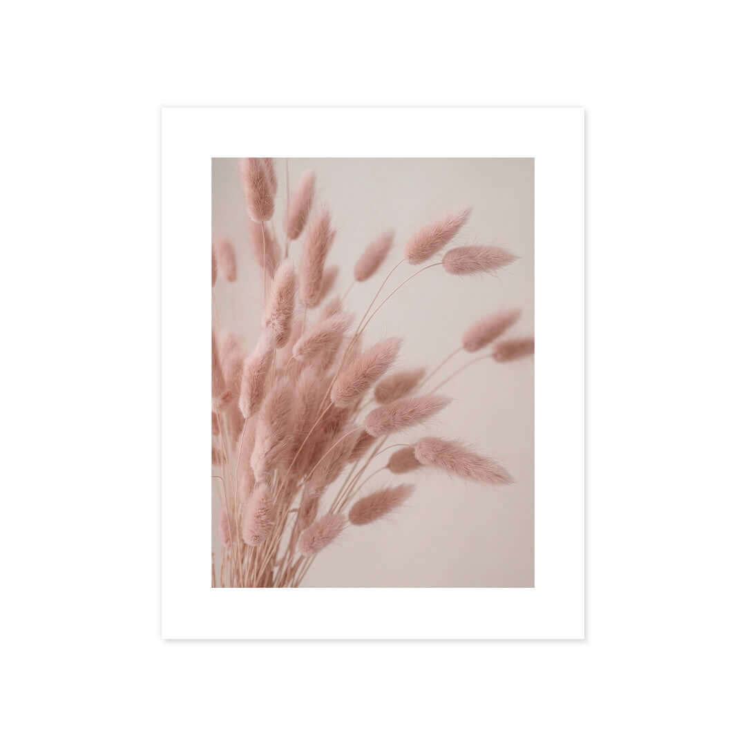 Cuadro Póster Espigas Rosadas | Decoración Botánica Pastel